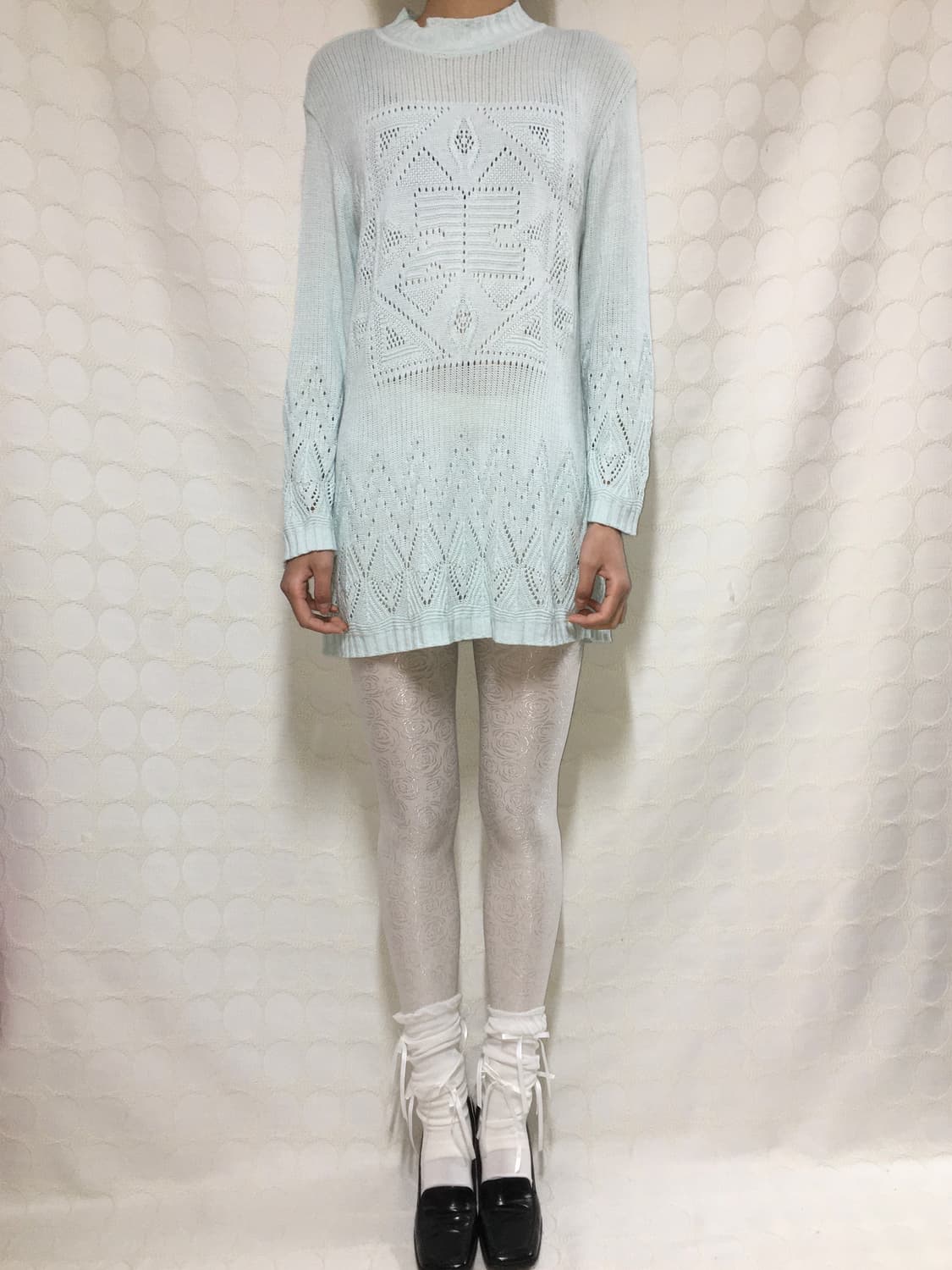 Courreges민트 블루 니트 긴팔 상품이미지2