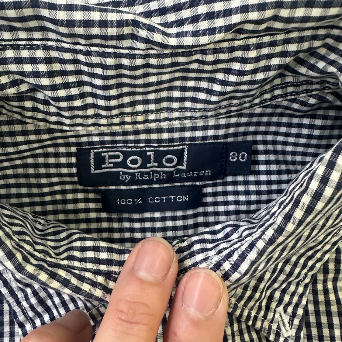 80 폴로랄프로렌 네이비 체크 반팔0323D 상품이미지2