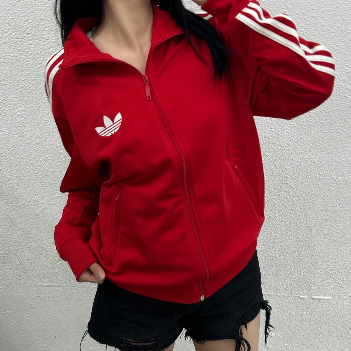 아디다스 화이트라인 파이어버드 레드 트랙탑 S 상품이미지2