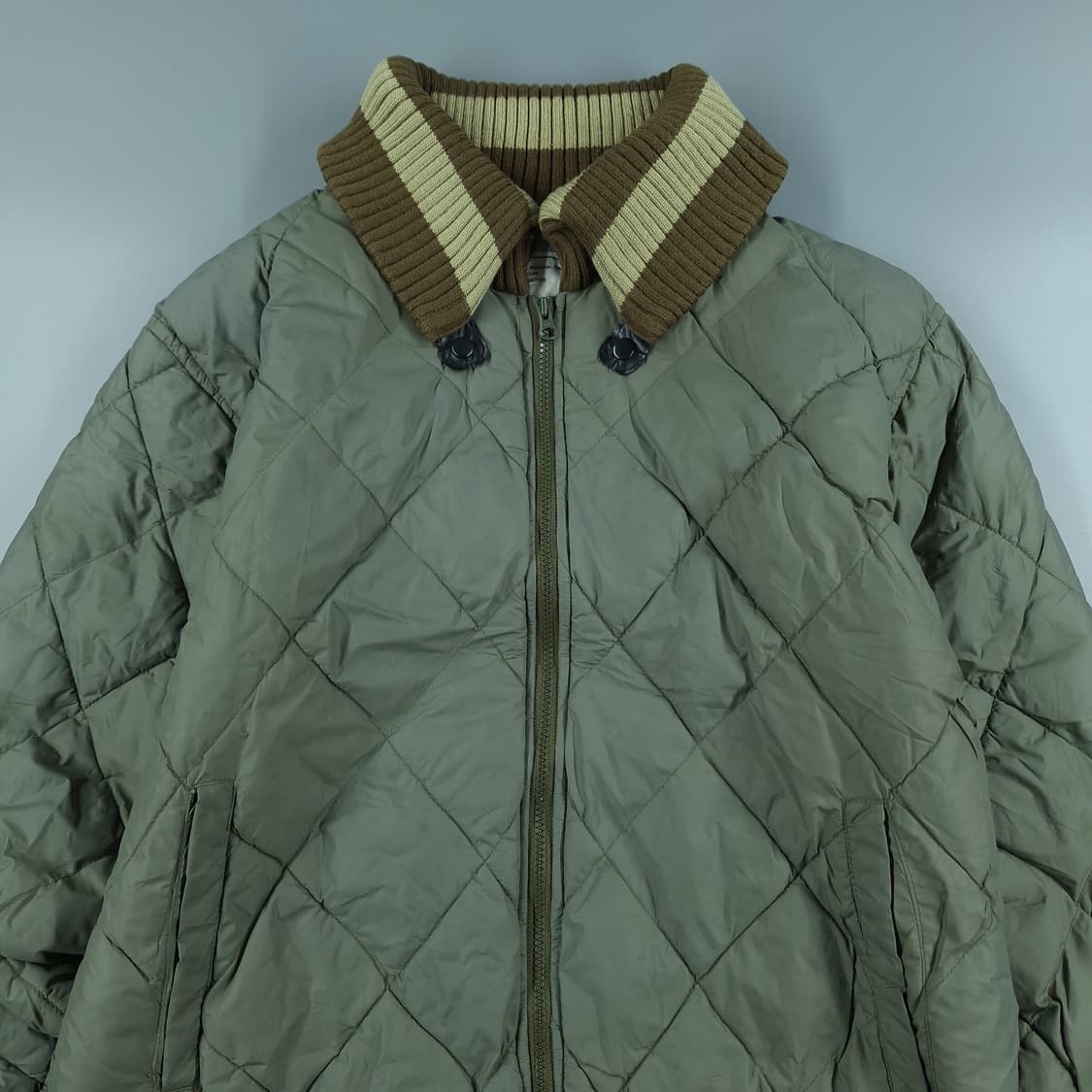 NST NEVER SEEN THING 카키 다이아몬드퀼팅 캐주얼자켓 L 상품이미지4