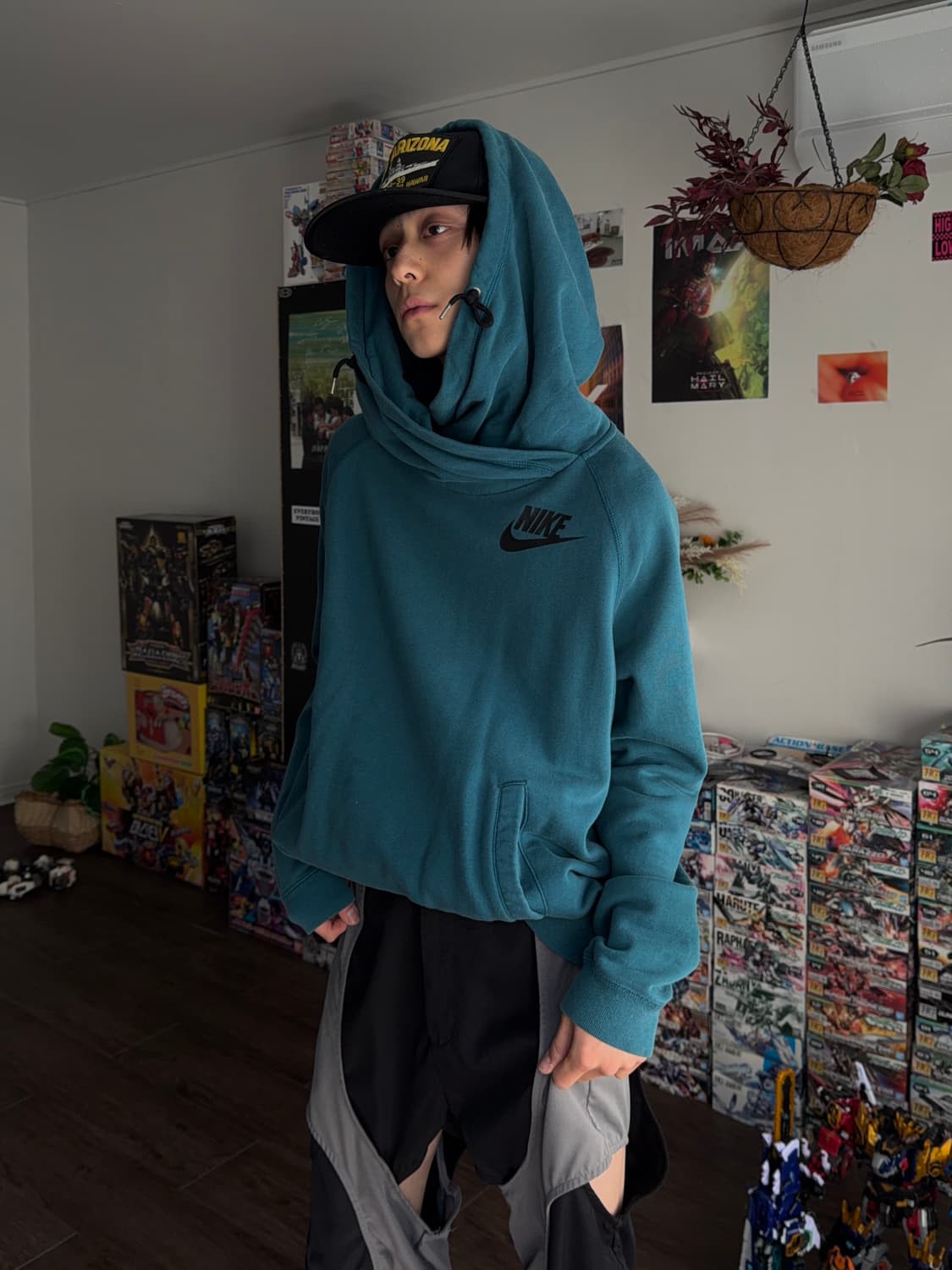 Nike 틸 터쿠아즈 레이어 후드 상품이미지5