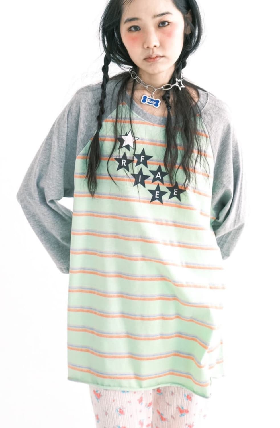 샵페어리 레인보우 레그런 티셔츠 민트 그린 상품이미지1