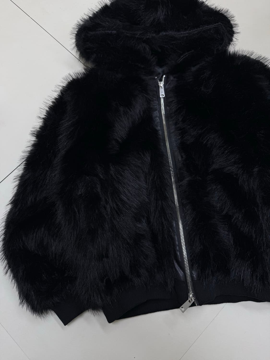 빈티지 후드 퍼 가죽 자켓 상품이미지3