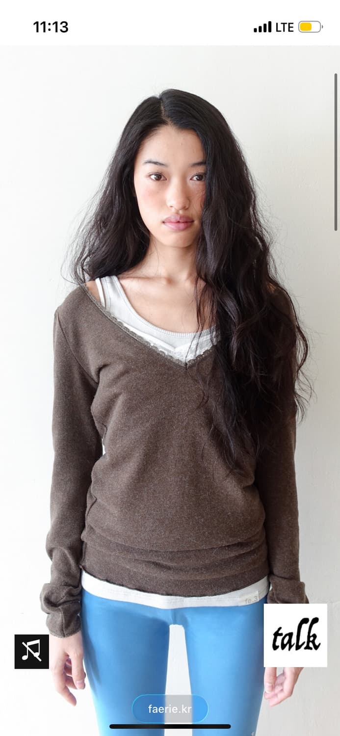 샵페어리 iris long top (khaki)  아이리스 롱탑 카키 상품이미지1