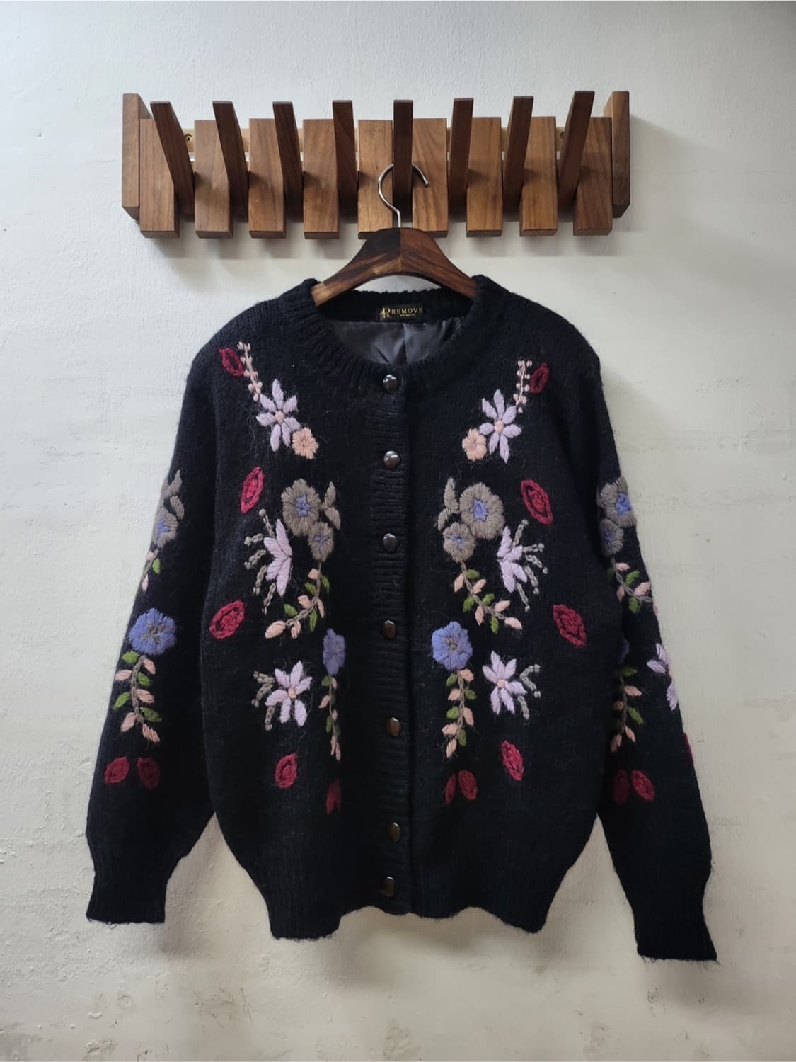 일본빈티지 울 혼방 꽃 자수 스웨터  상품이미지1