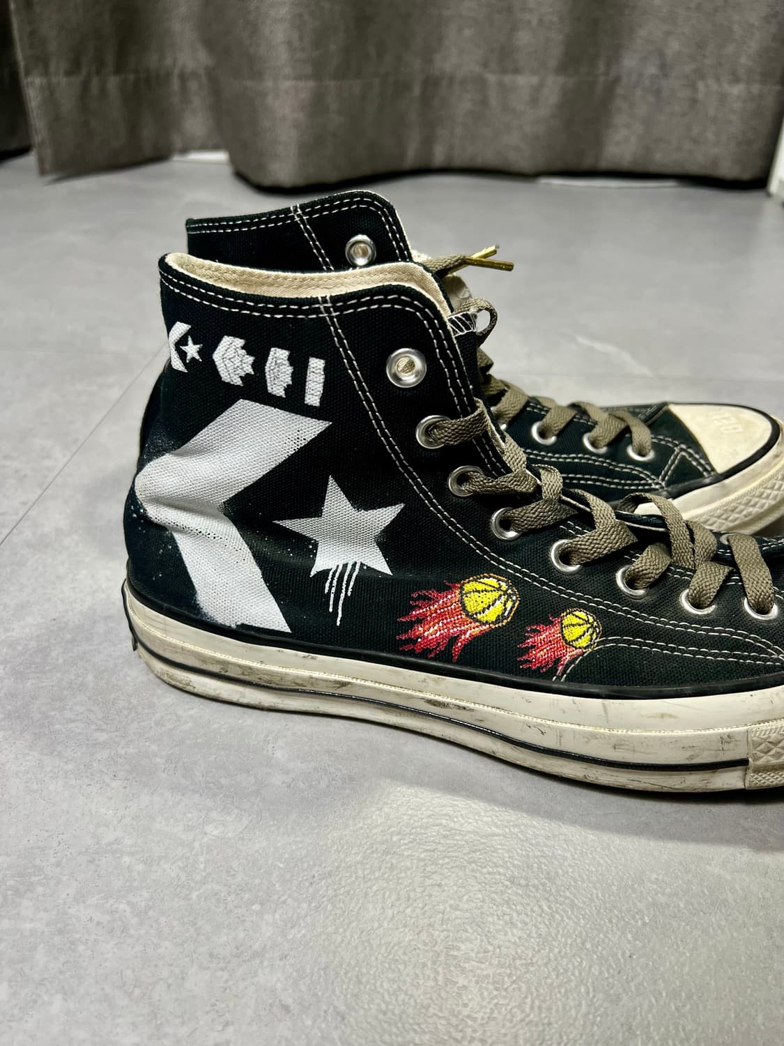 270 컨버스 척테일러 하이 블랙 커스텀 상품이미지2