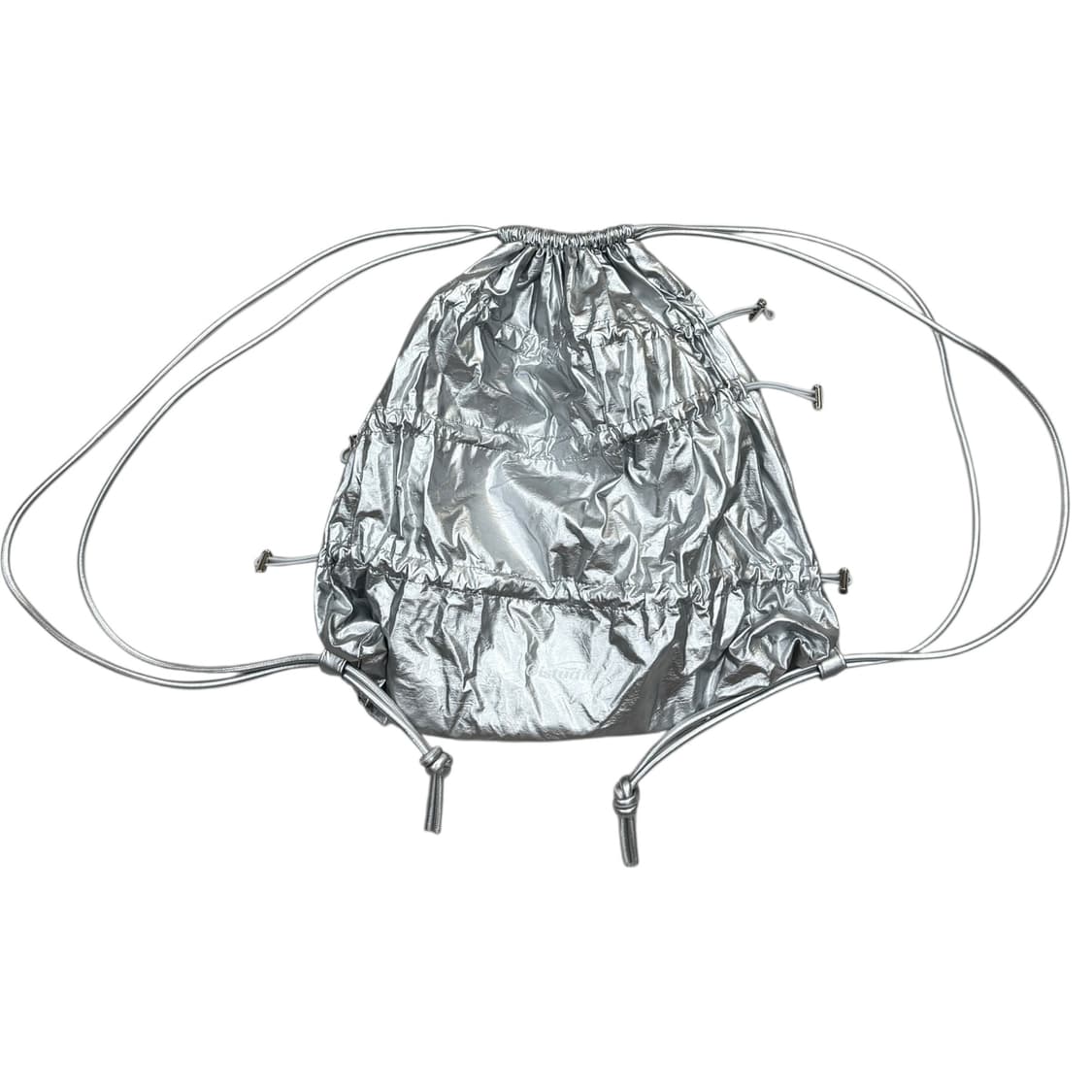 OIOI 코스모 로고 셔링 짐색 가방 실버 그레이 상품이미지4