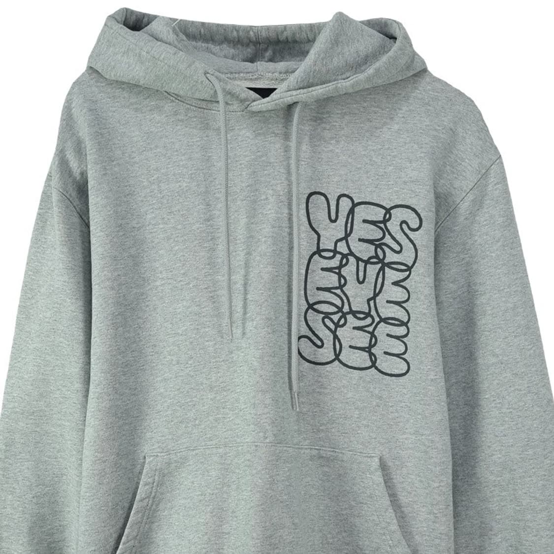 [예스아이씨] 빅로고 프린팅 오버핏 후드티 그레이 M18594 상품이미지4
