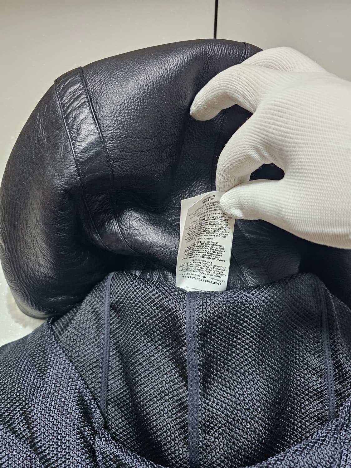 스톤아일랜드 모디파이드 파나마 6/3 HT 나일론 + 레더 다운 파카 상품이미지4