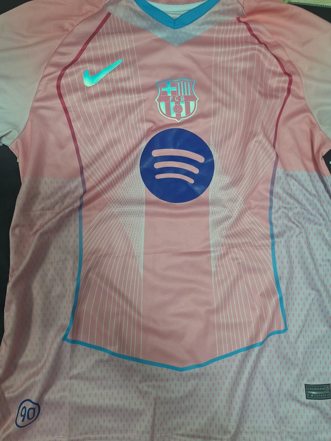 2526 바르셀로나 축구유니품 반팔 핑크 oem 상품이미지1