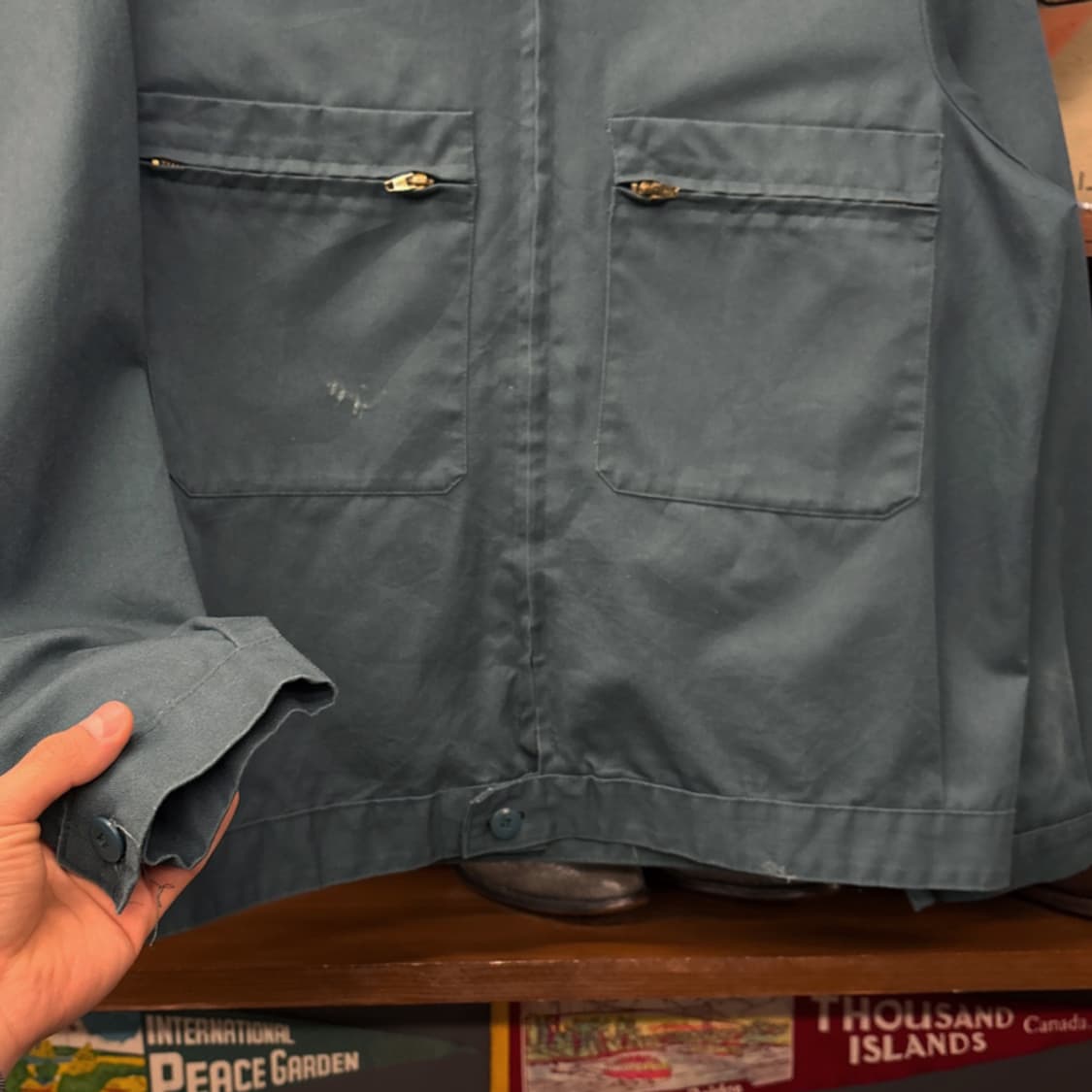 Rare 80s 프렌치 워크 집업 자켓 레어 컬러 지퍼포켓 N325 상품이미지4