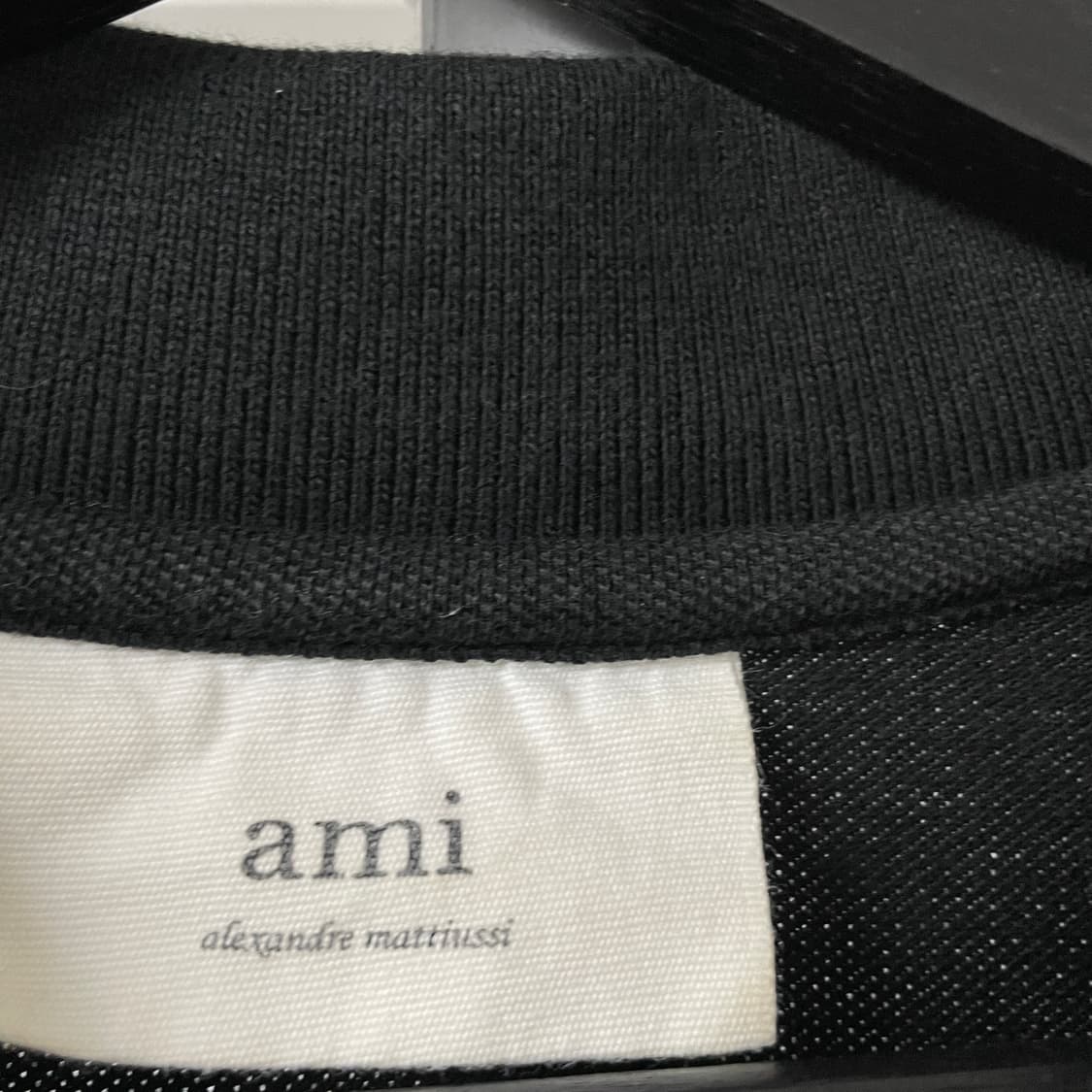 AMI 아미 PK 반팔 카라티 블랙 XL 상품이미지4