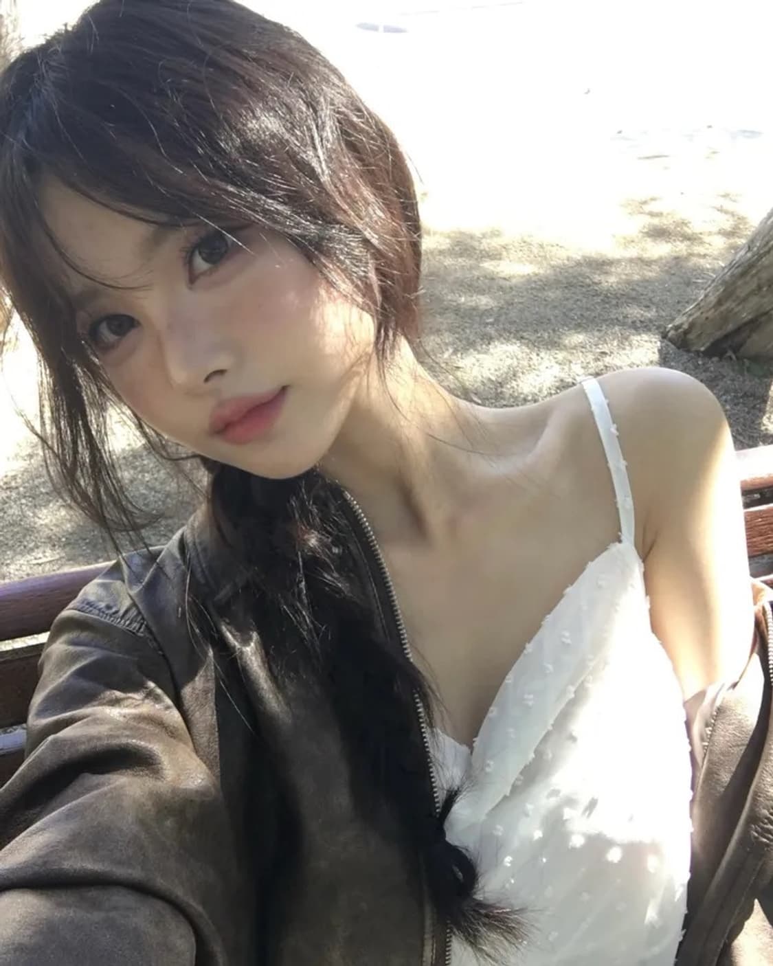 Soand 언발란스 도트 쉬폰 원피스 상품이미지4