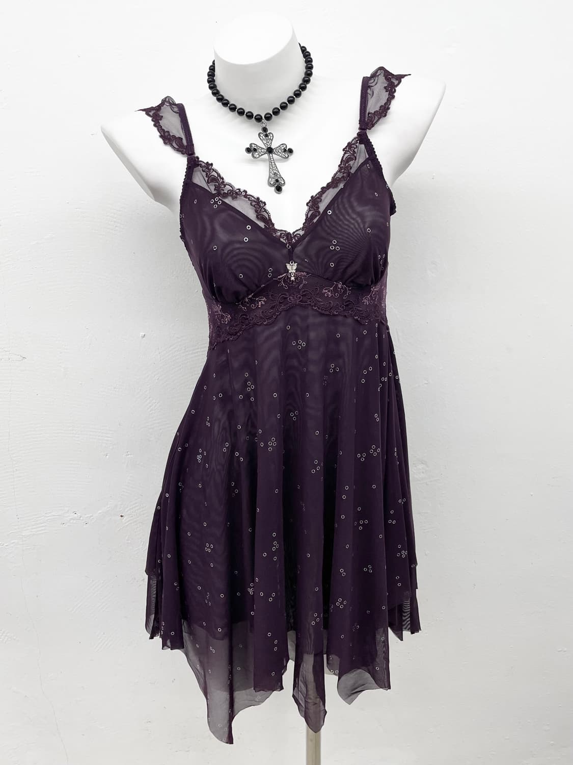 퍼플페어리 언발 레이스 슬립 상품이미지1