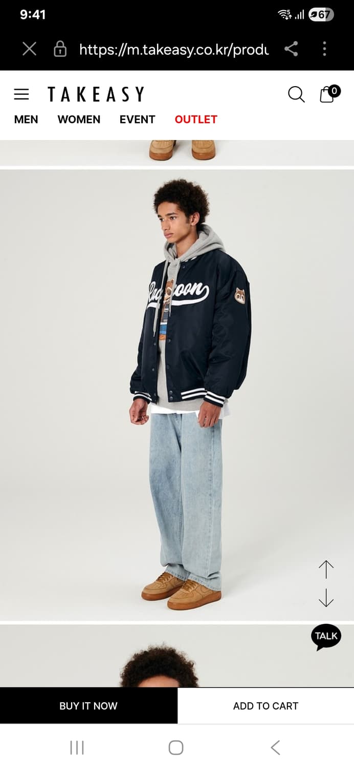 테이크이지 라쿠 바시티 점퍼 패딩 야구 베이스볼 자켓 상품이미지2