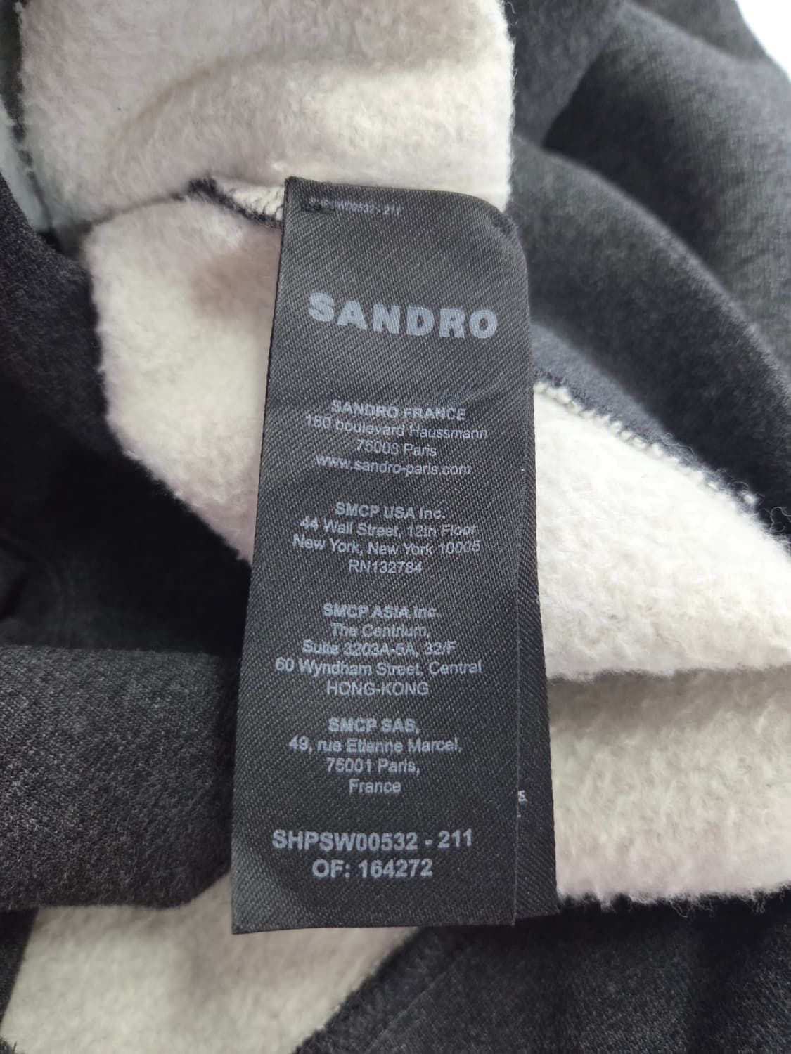 SANDRO 산드로 센터 로고 엠보싱 기모 맨투맨 상품이미지8