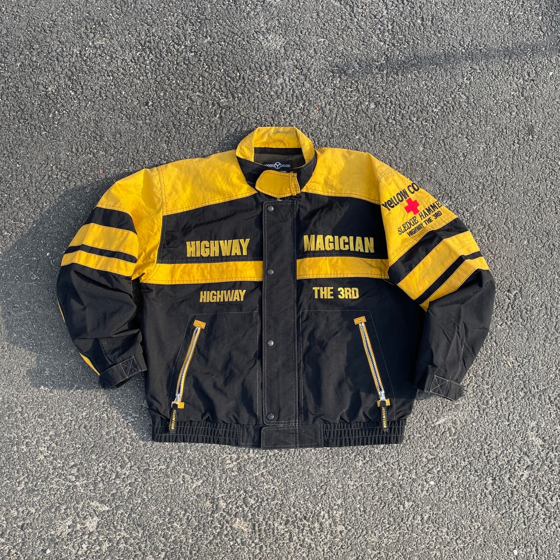 90s 옐로우콘 하이웨이 매지션 올드스쿨 레이싱 자켓 트랙자켓 XL 상품이미지3