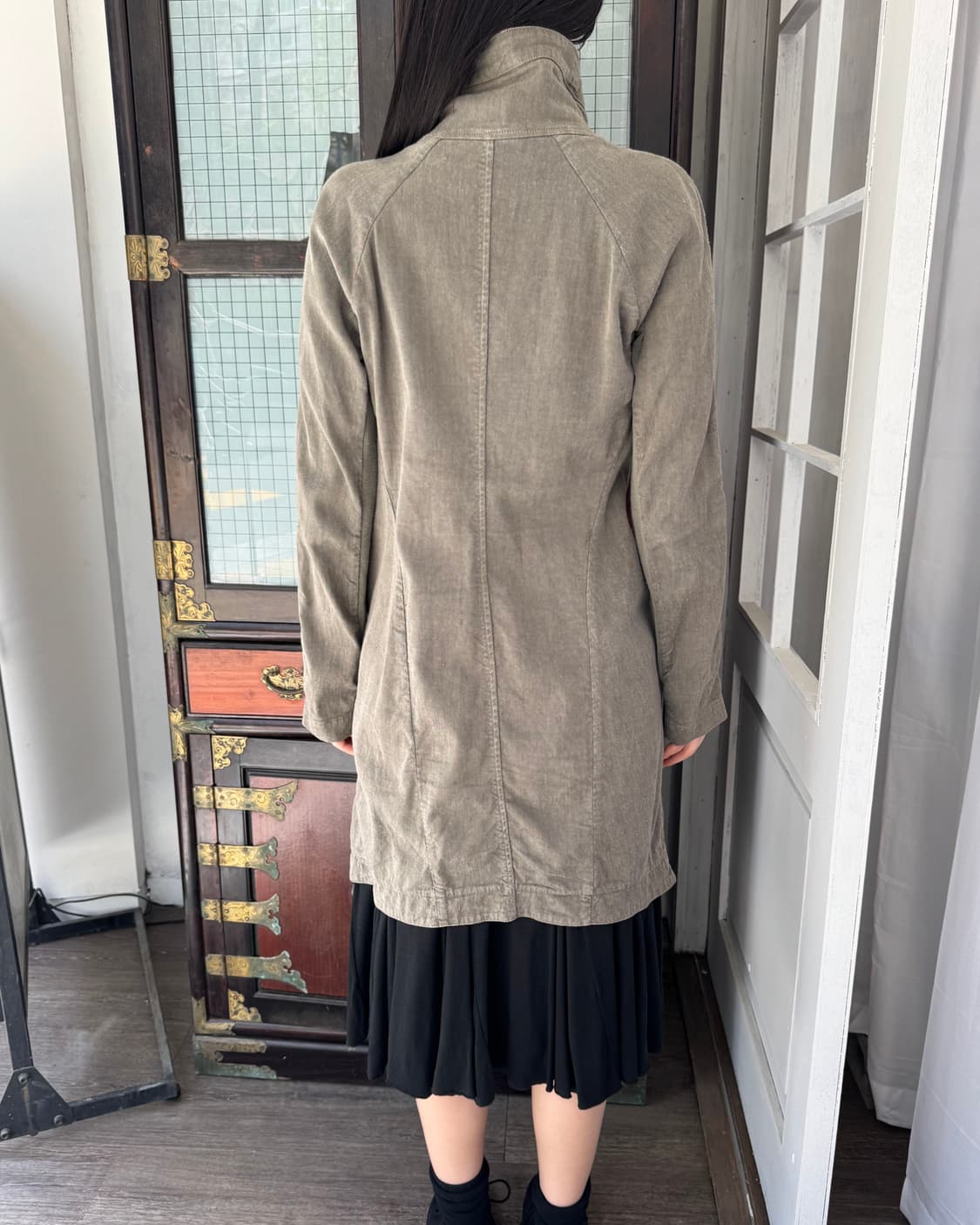 TRANSIT 린넨 비대칭 집업 코트 상품이미지3