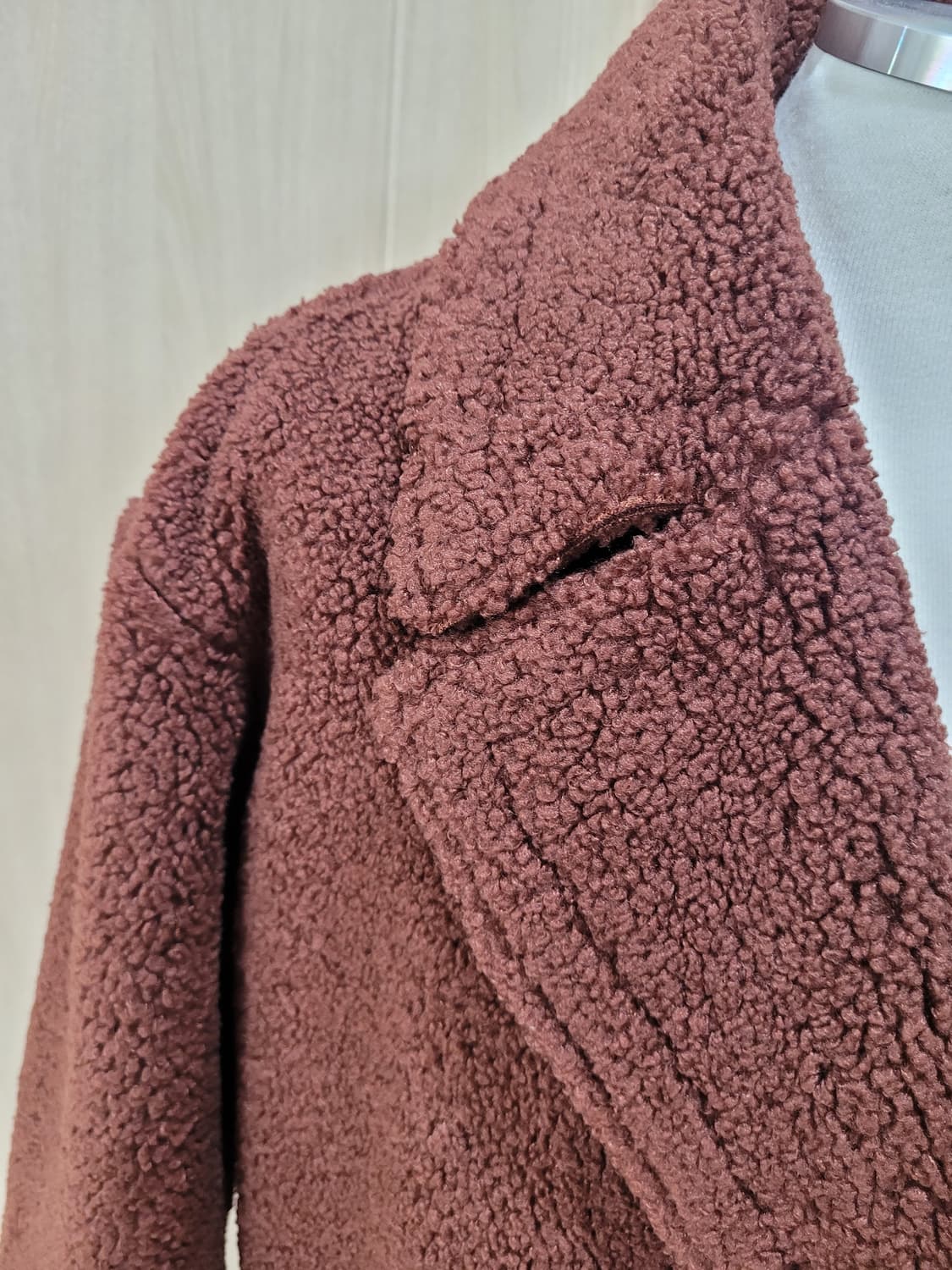 에이치커넥트 H:CONNECT 여자 테디베어 무스탕 롱코트 브라운 상품이미지3