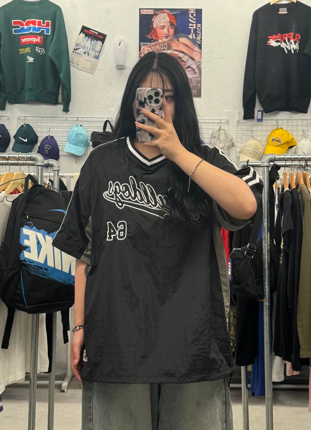 예일 불독 베이스볼 나일론 숏슬리브 블랙 XL 상품이미지1