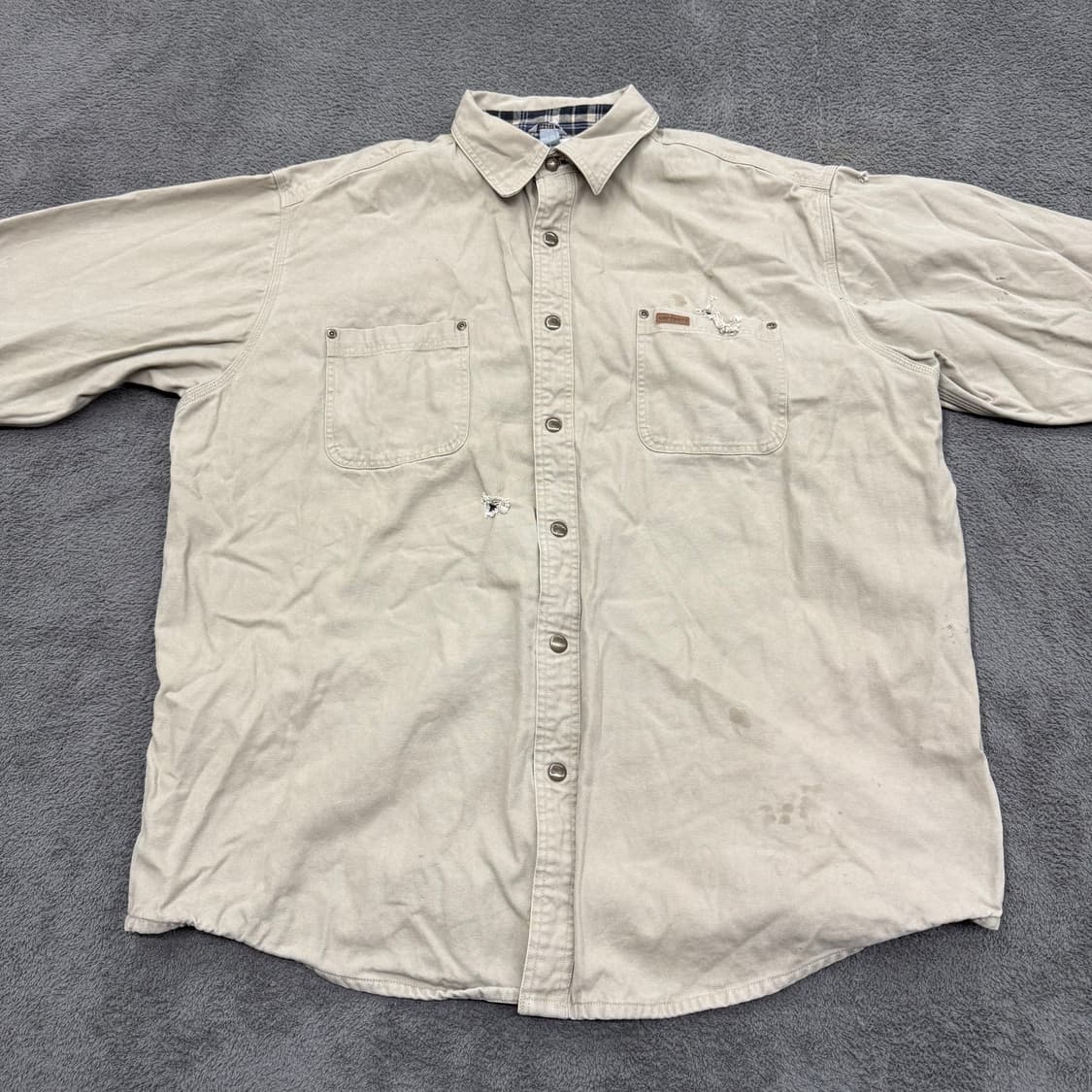 [ 정품/2XL ] 90s 칼하트 오리지널 카라 워크 셔츠 긴팔티 상품이미지2