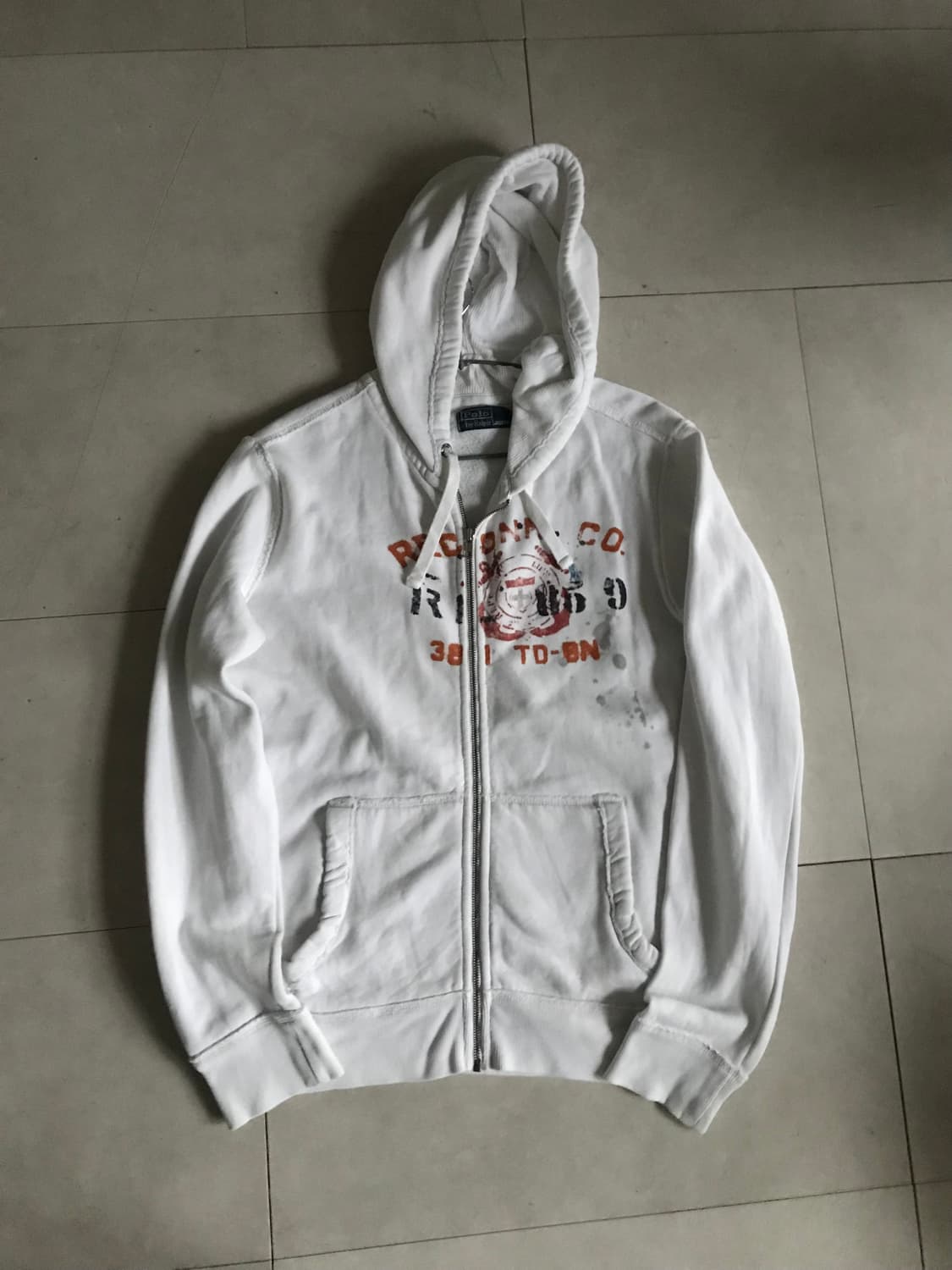 폴로 화이트 레터링 후드집업 상품이미지8