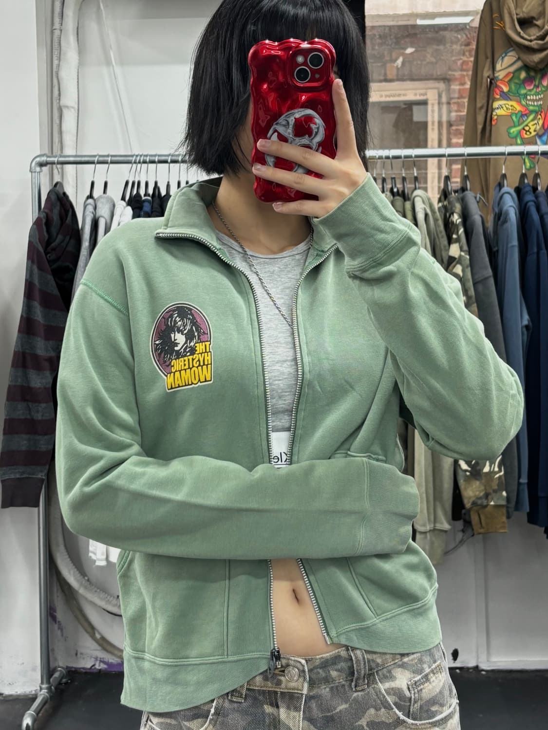 히스테릭 글래머 히스걸 그린 집업 상품이미지2