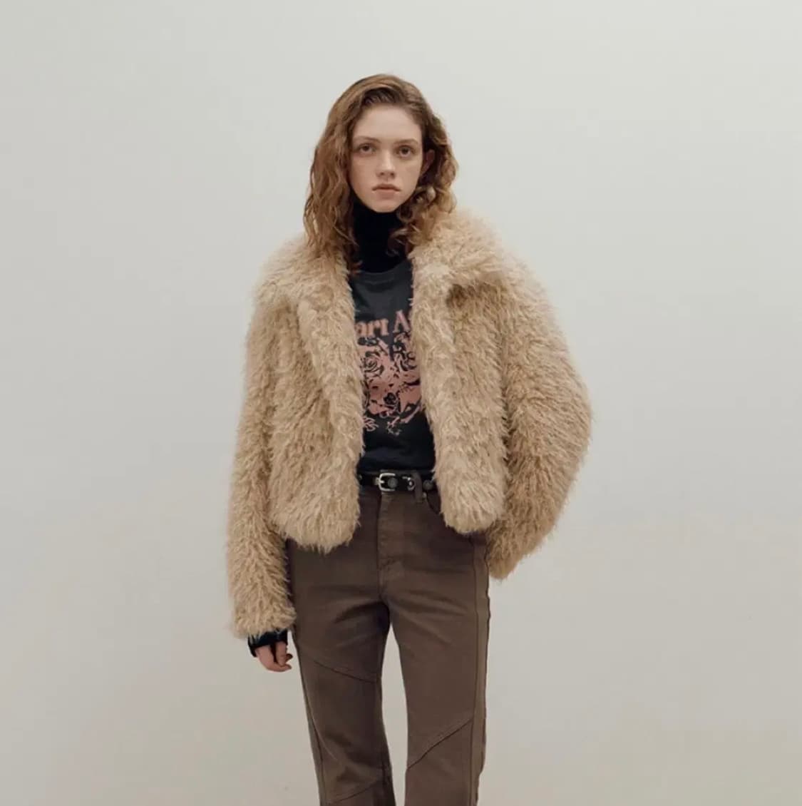 레이브 퍼자켓 베이지 상품이미지1