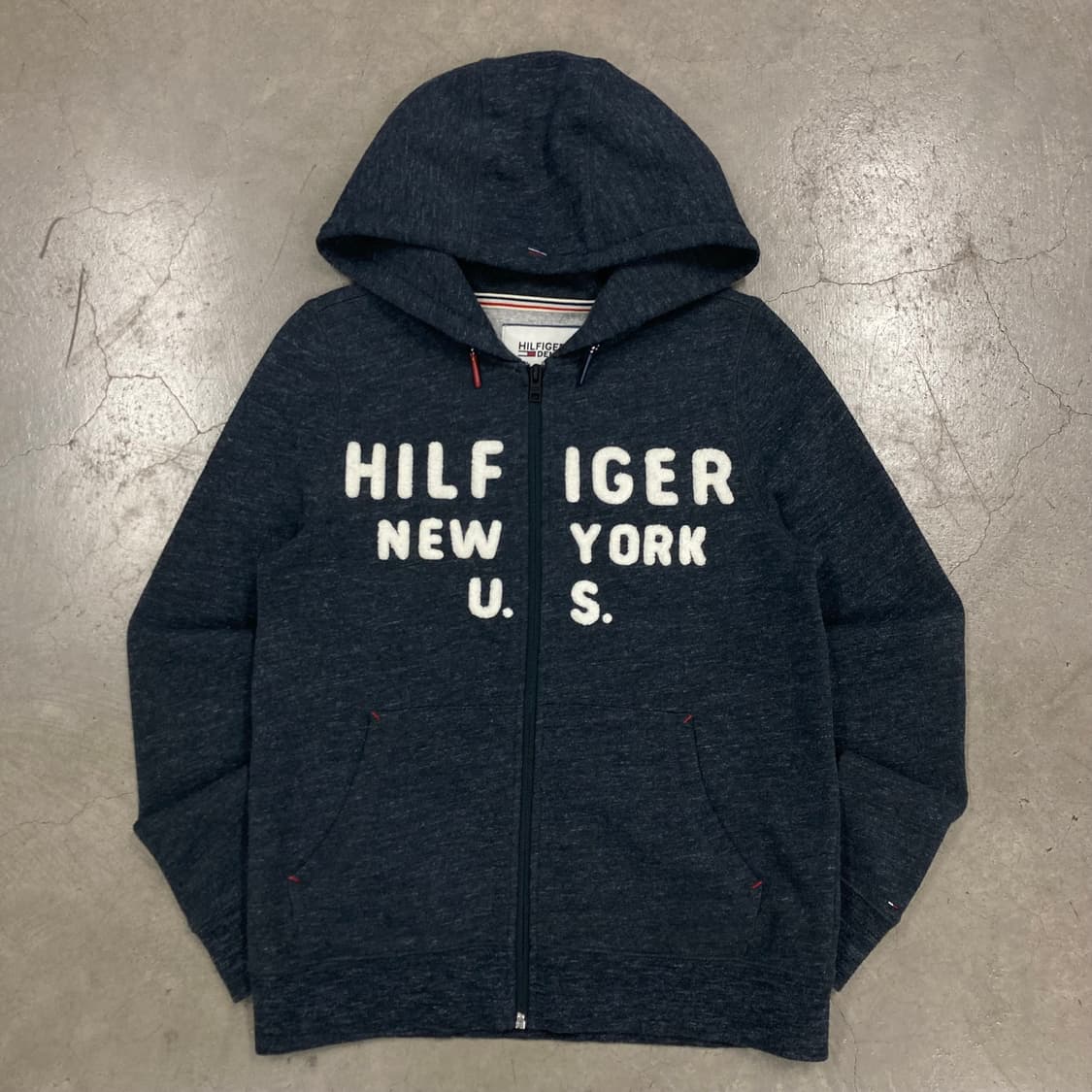 타미힐피거 차콜 컬러 스펠아웃 빅로고 후드집업 상품이미지1