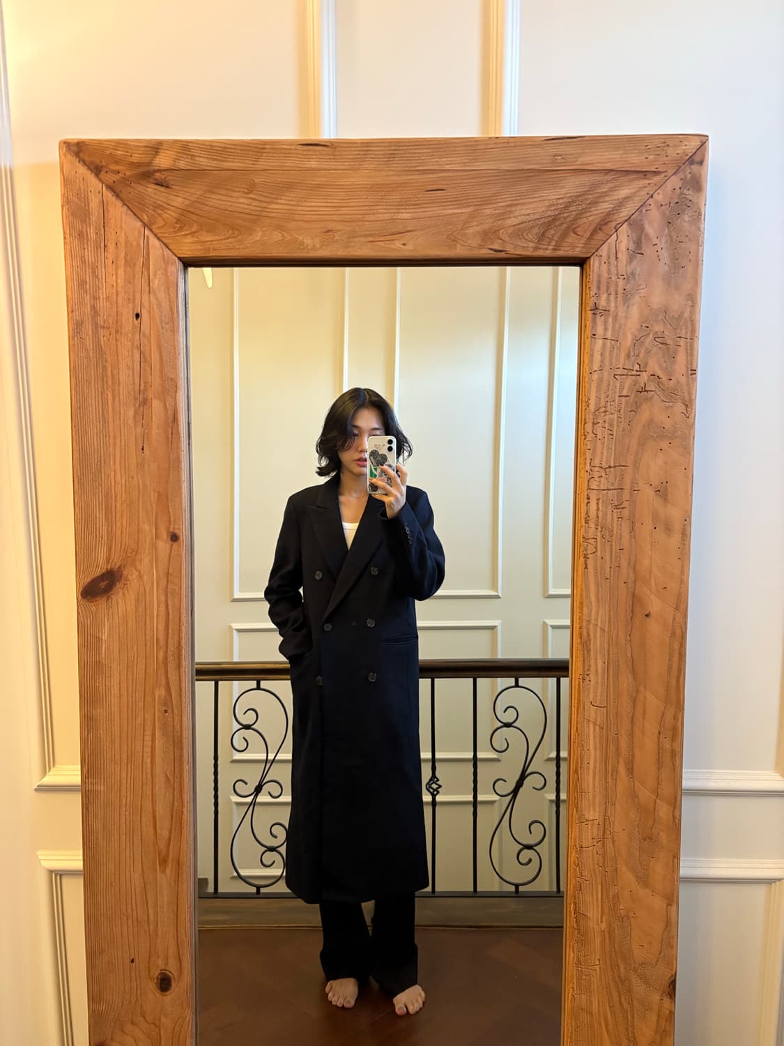 보세 네이비 롱코트 상품이미지1