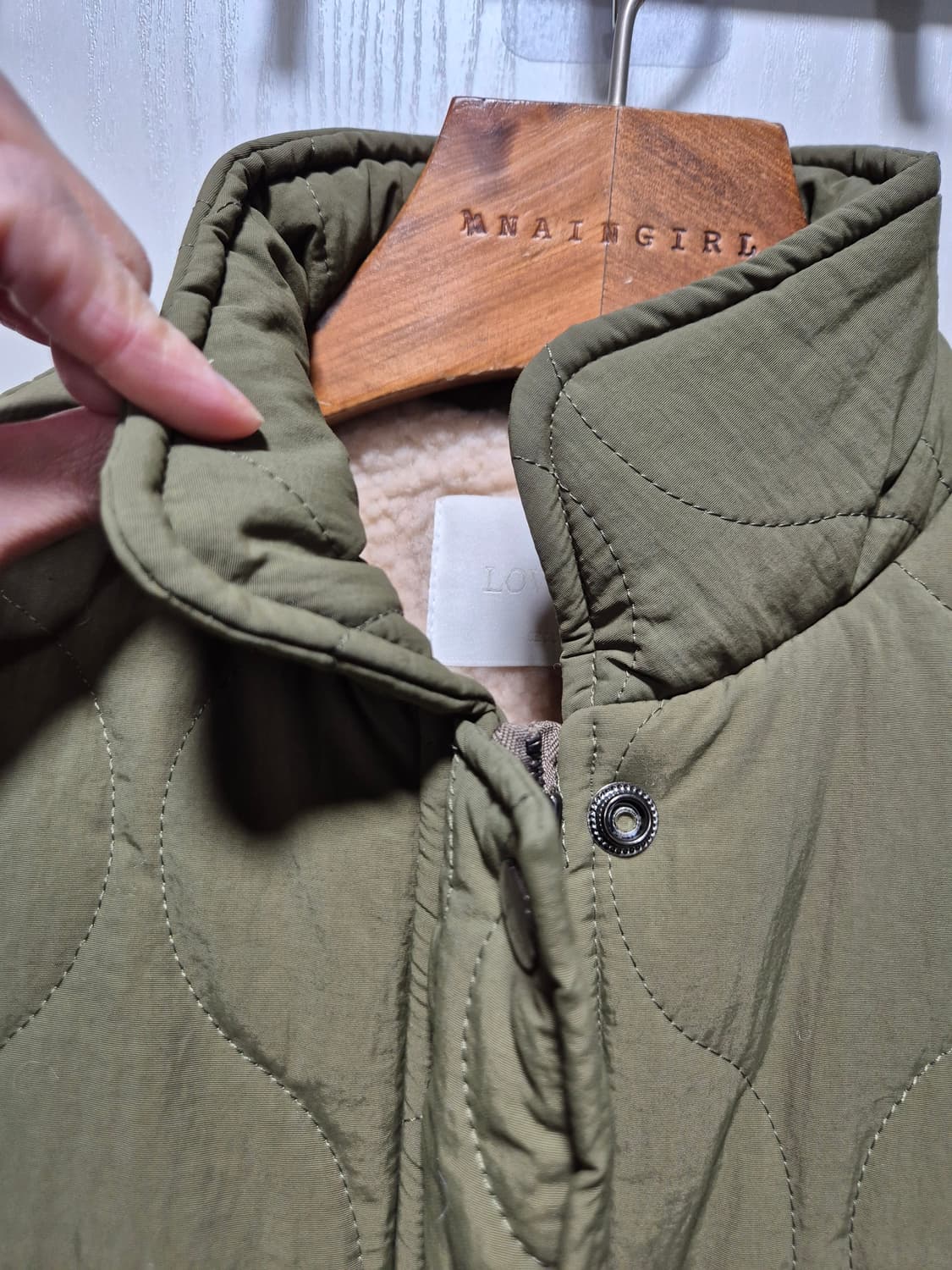 빈티지 카키색 퀼팅 점퍼. 새상품 상품이미지2