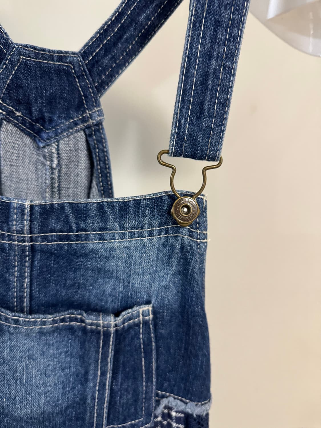 배색 데님 원피스 상품이미지4