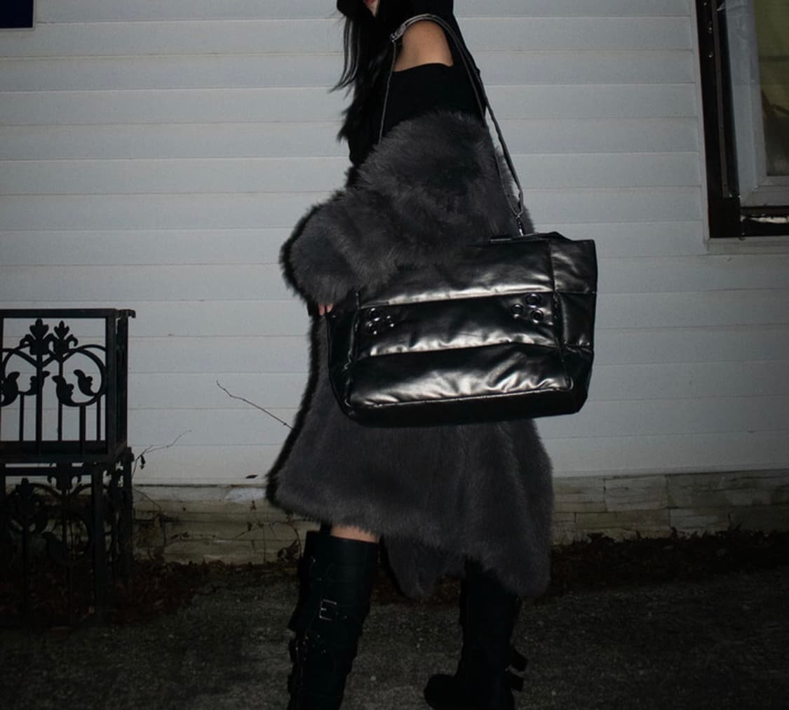 MY EYELET TRAVEL BAG gun 상품이미지5