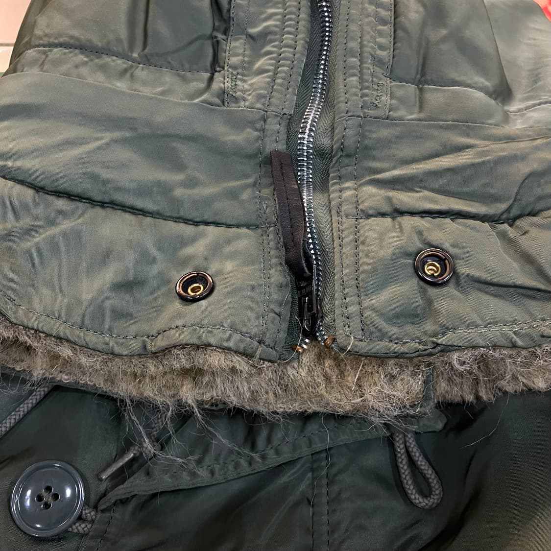 90's 알파인더스트리 카키 N2B 쇼트 웨이스트 파카 M 상품이미지6