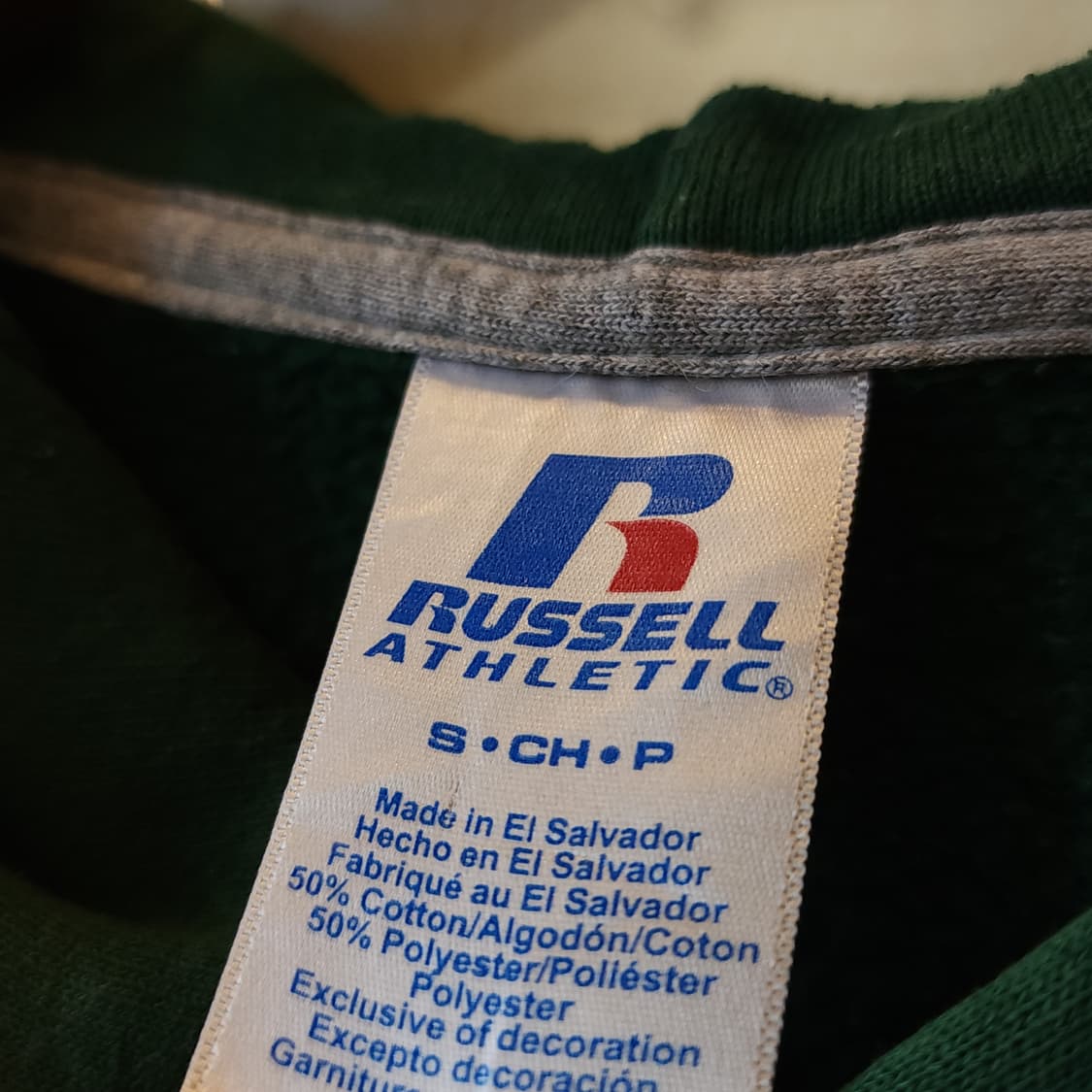 90s 러셀 후드 스웻셔츠 블랭크 오리지널 빈티지 후드 그린 S 상품이미지4