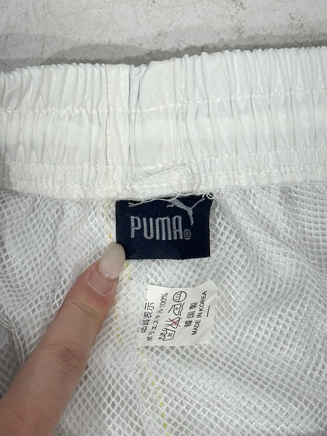 푸마 화이트 와이드 로고 사이드 라인 트랙 팬츠 댄스 추리닝 바지 상품이미지7