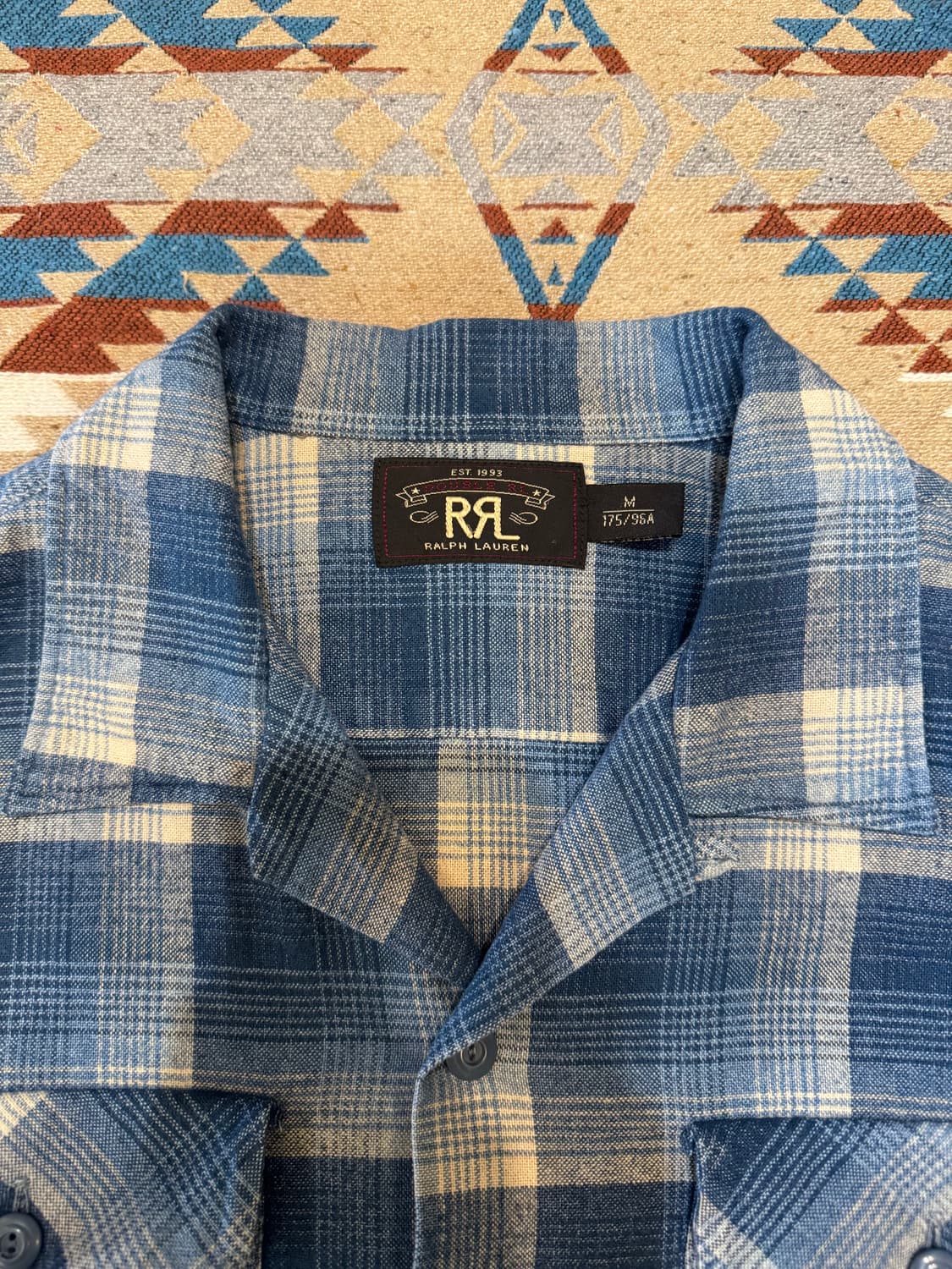 [M] 더블알엘 RRL 마드라스 캠프 셔츠 블루  상품이미지2