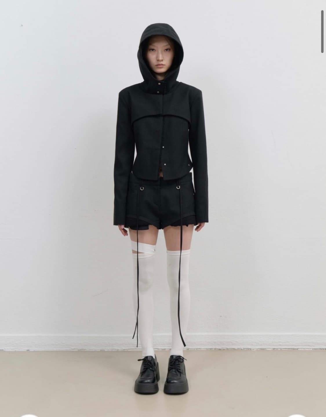 오호스 Layered Bolero Wool Jacket / Black 상품이미지1