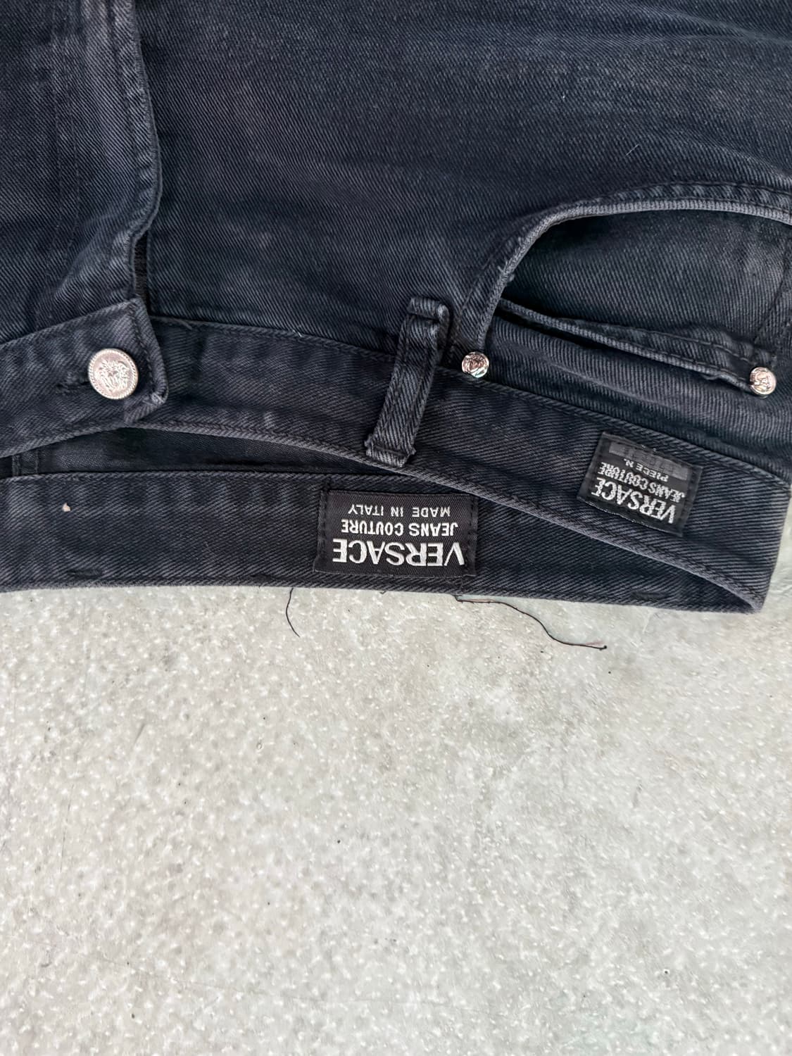 빈티지 베르사체 배기블랙진 상품이미지1