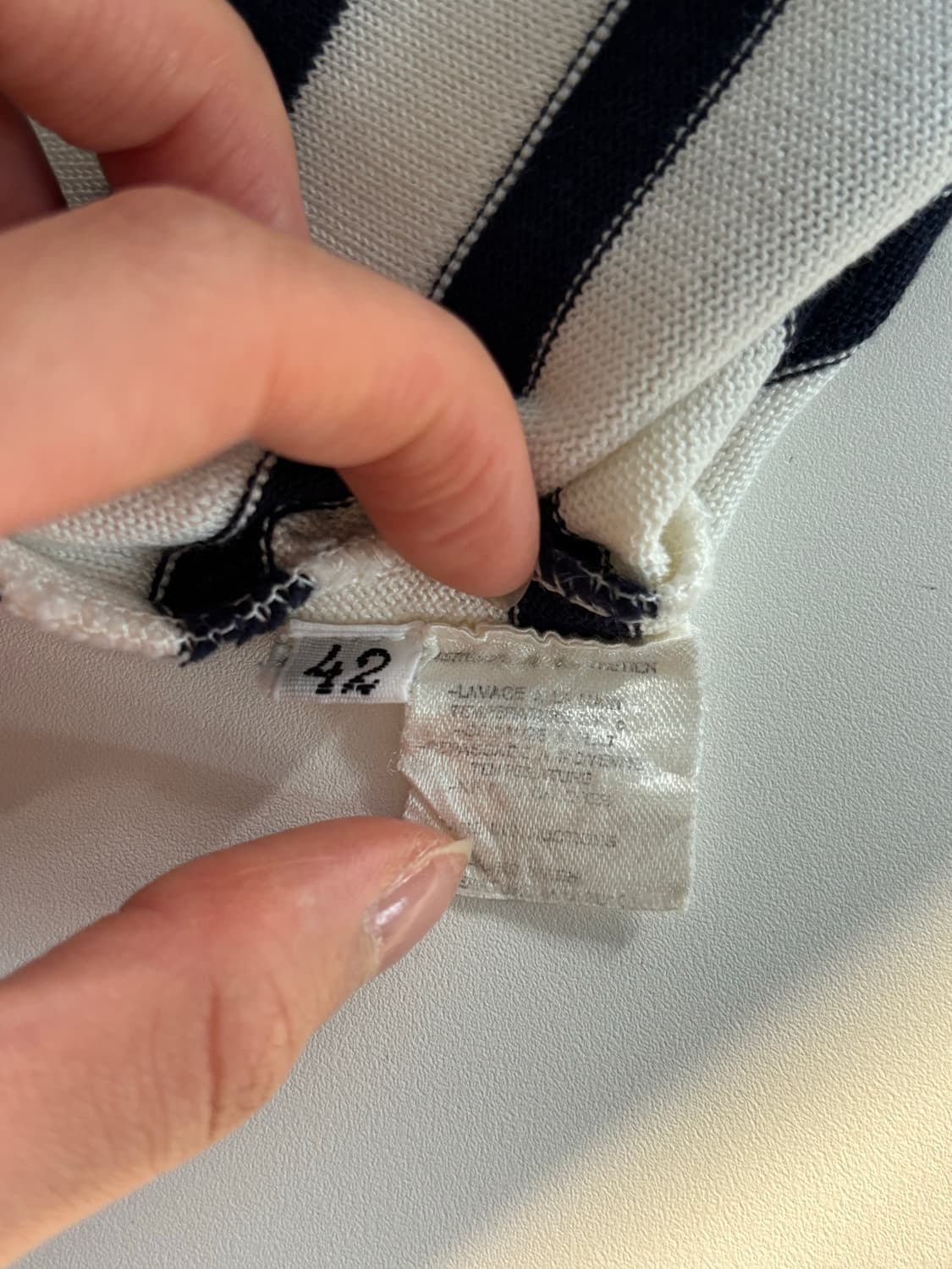 Chanel 샤넬 90s 아이보리 스트라이프 니트 가디건 상품이미지9