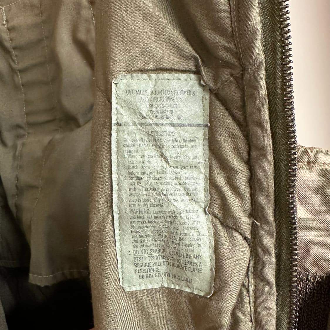 미군 오리지널 CVC 전차병 커버올 LR 상품이미지4