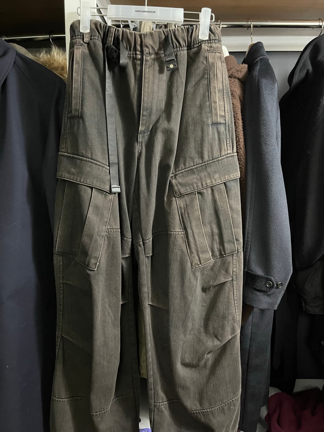 해칭룸 밀팬츠 워시드 블랙 2사이즈 상품이미지1