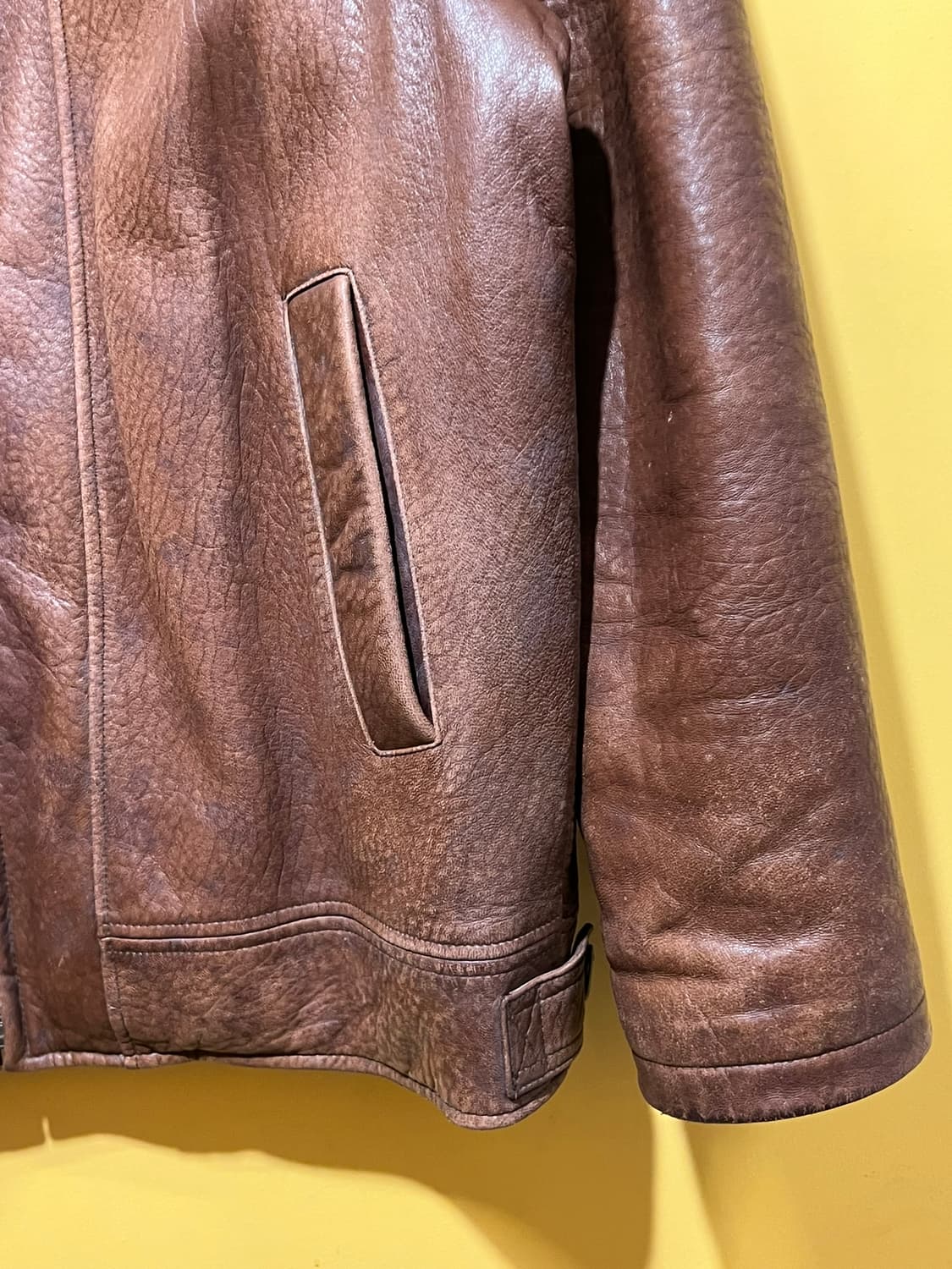 90s [100] INDIAN 빈티지 천연 가죽 블루종 자켓 상품이미지5