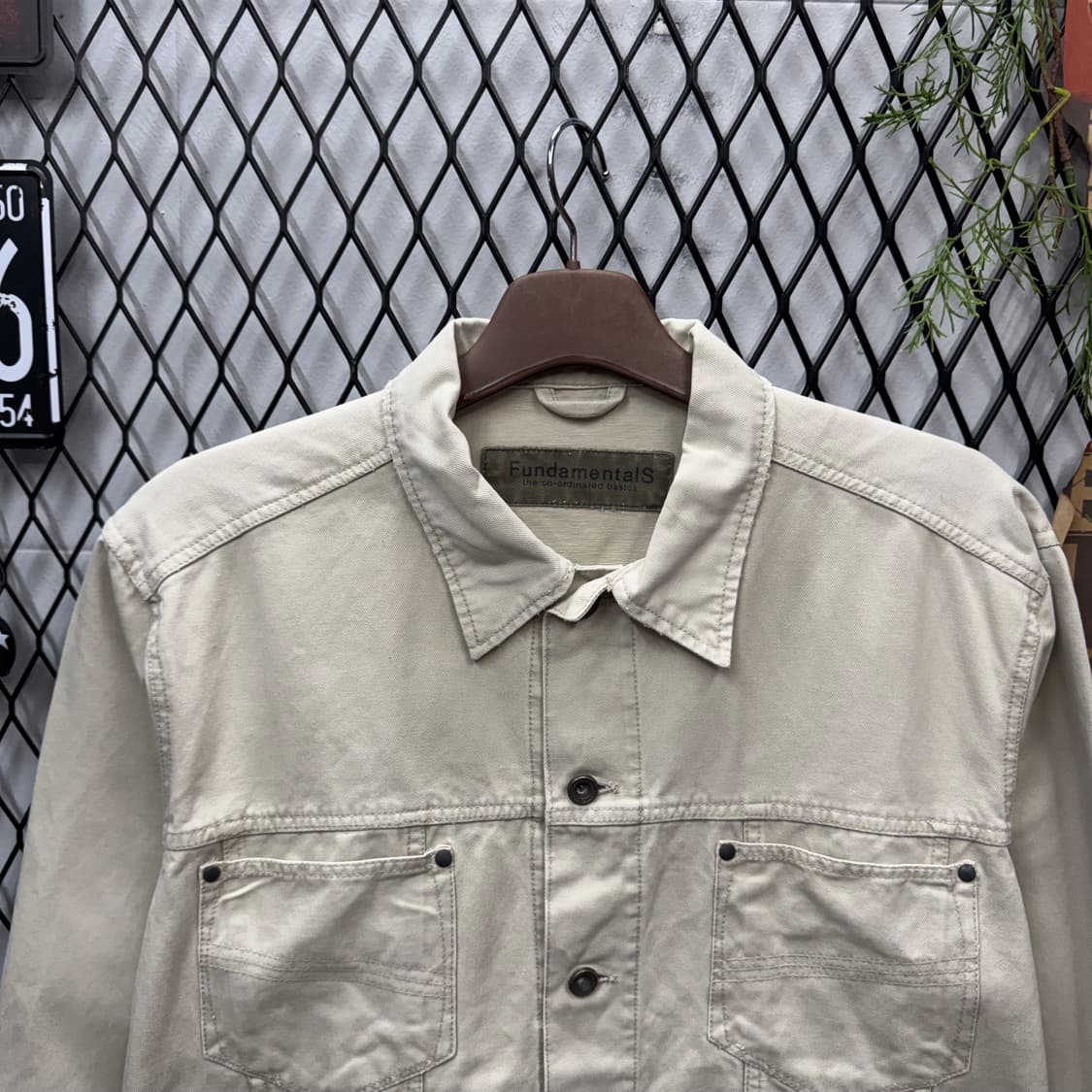 00s USA VINTAGE 데님 트러커자켓 전면 투포켓 포인트 아이보리 상품이미지3