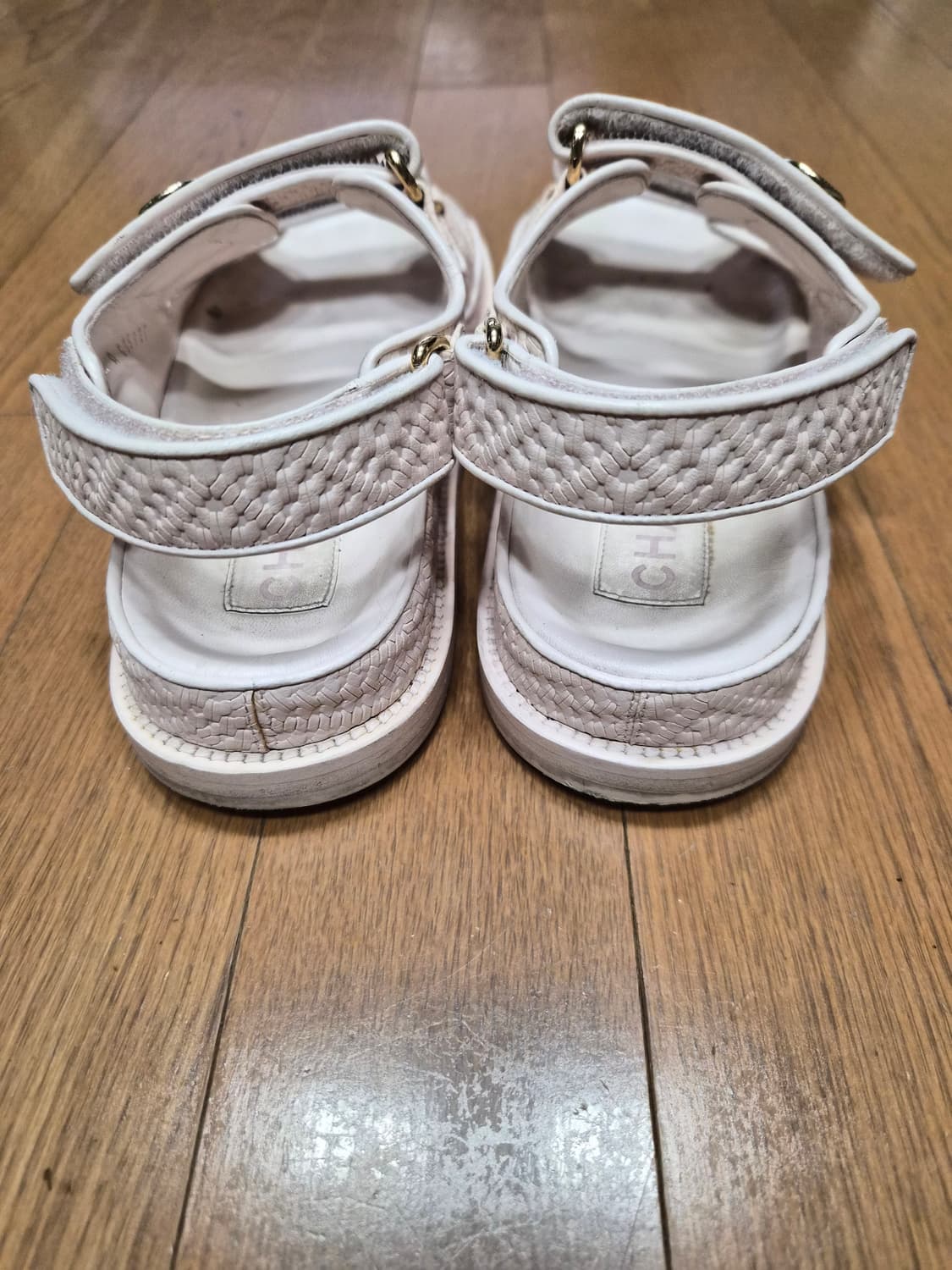 (정품) 샤넬 벨크로 샌들 37 (명품 여자 신발 슬리퍼 뮬 스니커즈) 상품이미지4