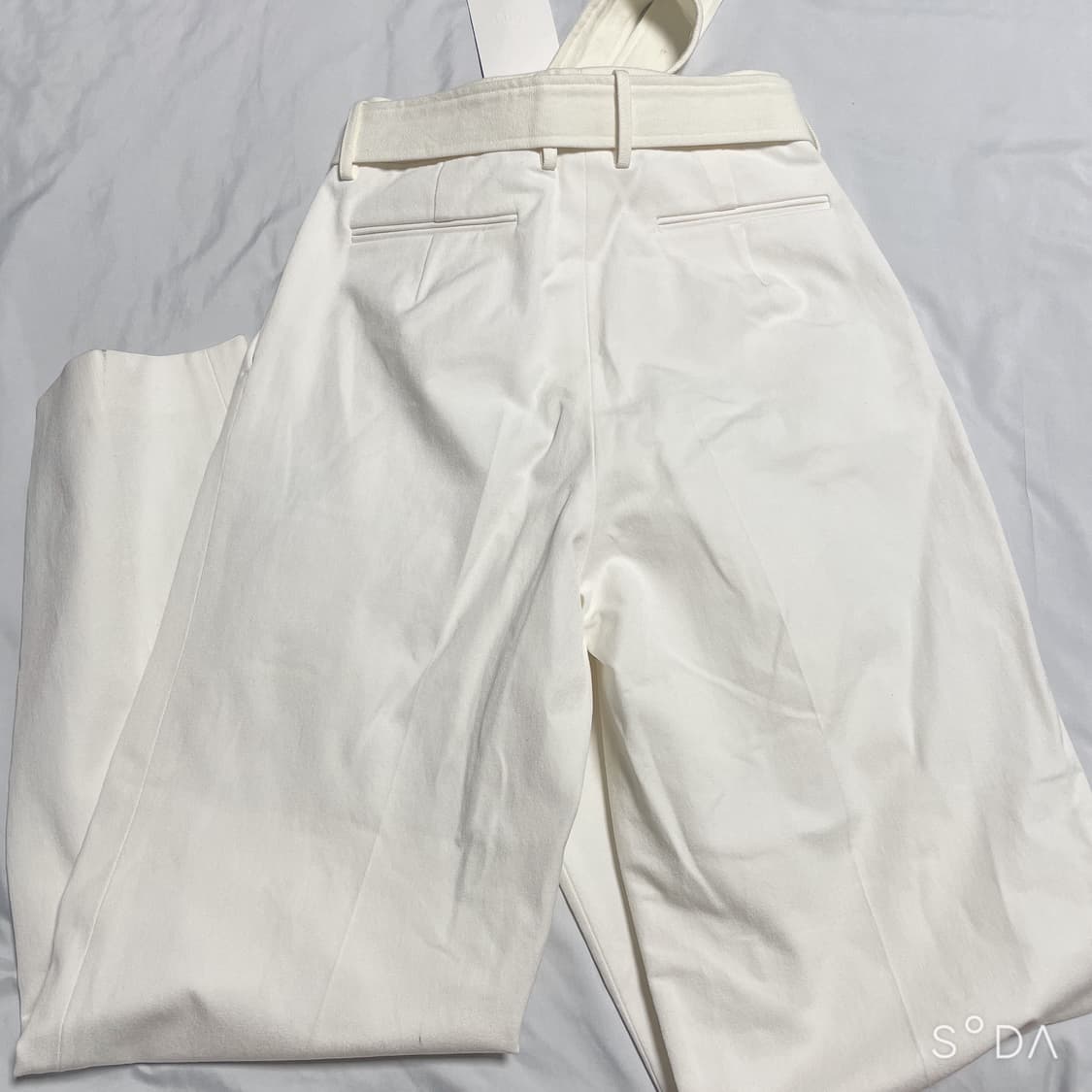 Recto 렉토 화이트 벨티드 면팬츠 바지 상품이미지2