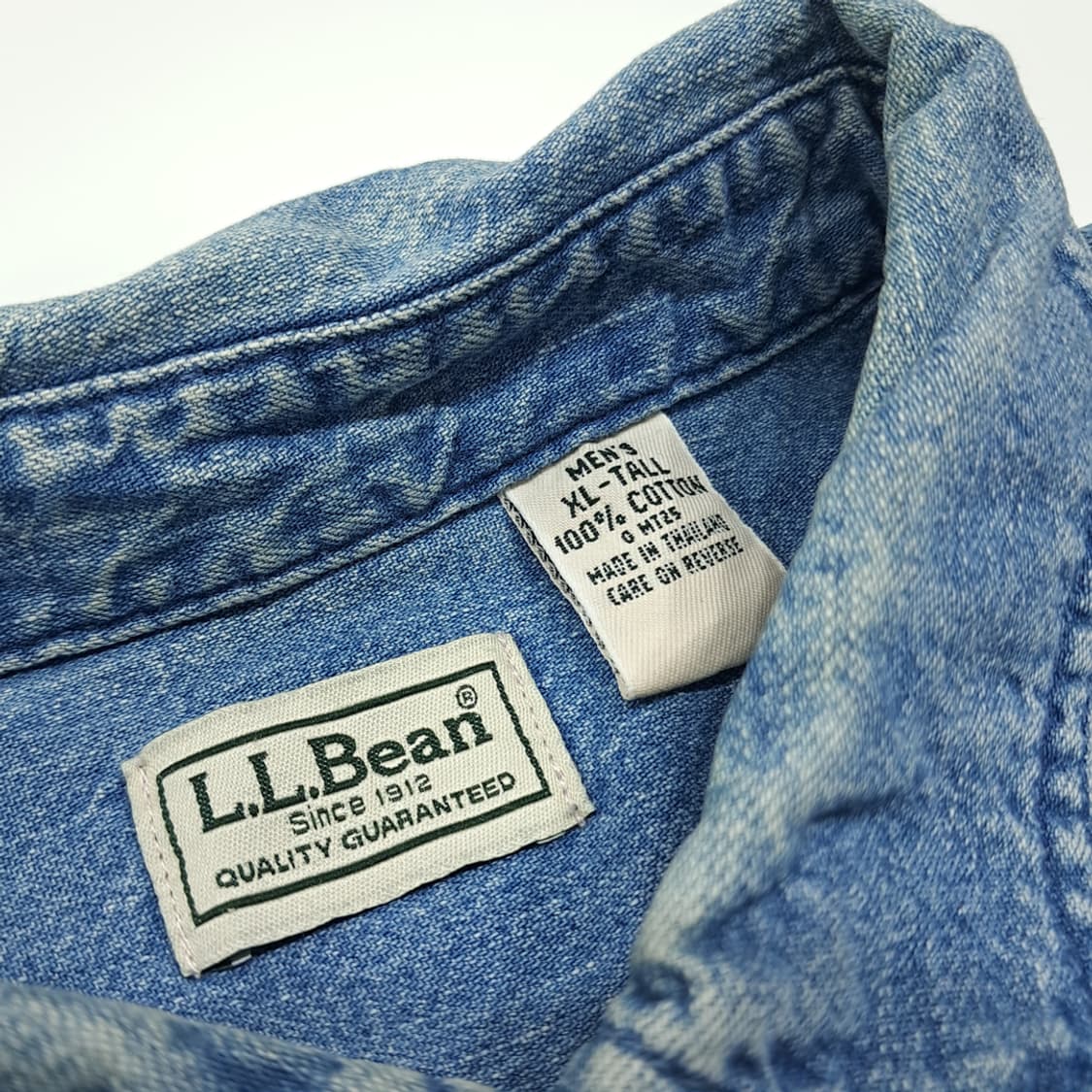 CL453 XL 엘엘빈 90s 코튼 버튼다운 인디고 데님셔츠 남방 상품이미지3