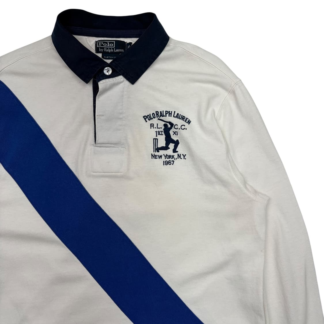 폴로 랄프 로렌 화이트 럭비 셔츠 XL 상품이미지2