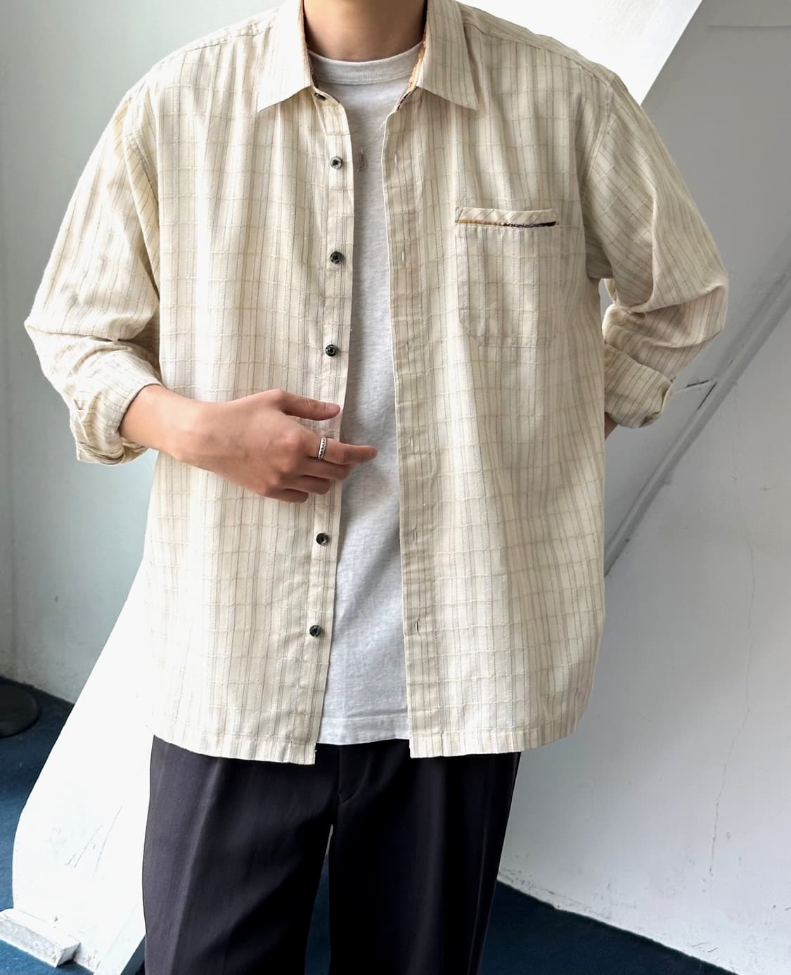 65/35 jacquard fabric design shirt 상품이미지3