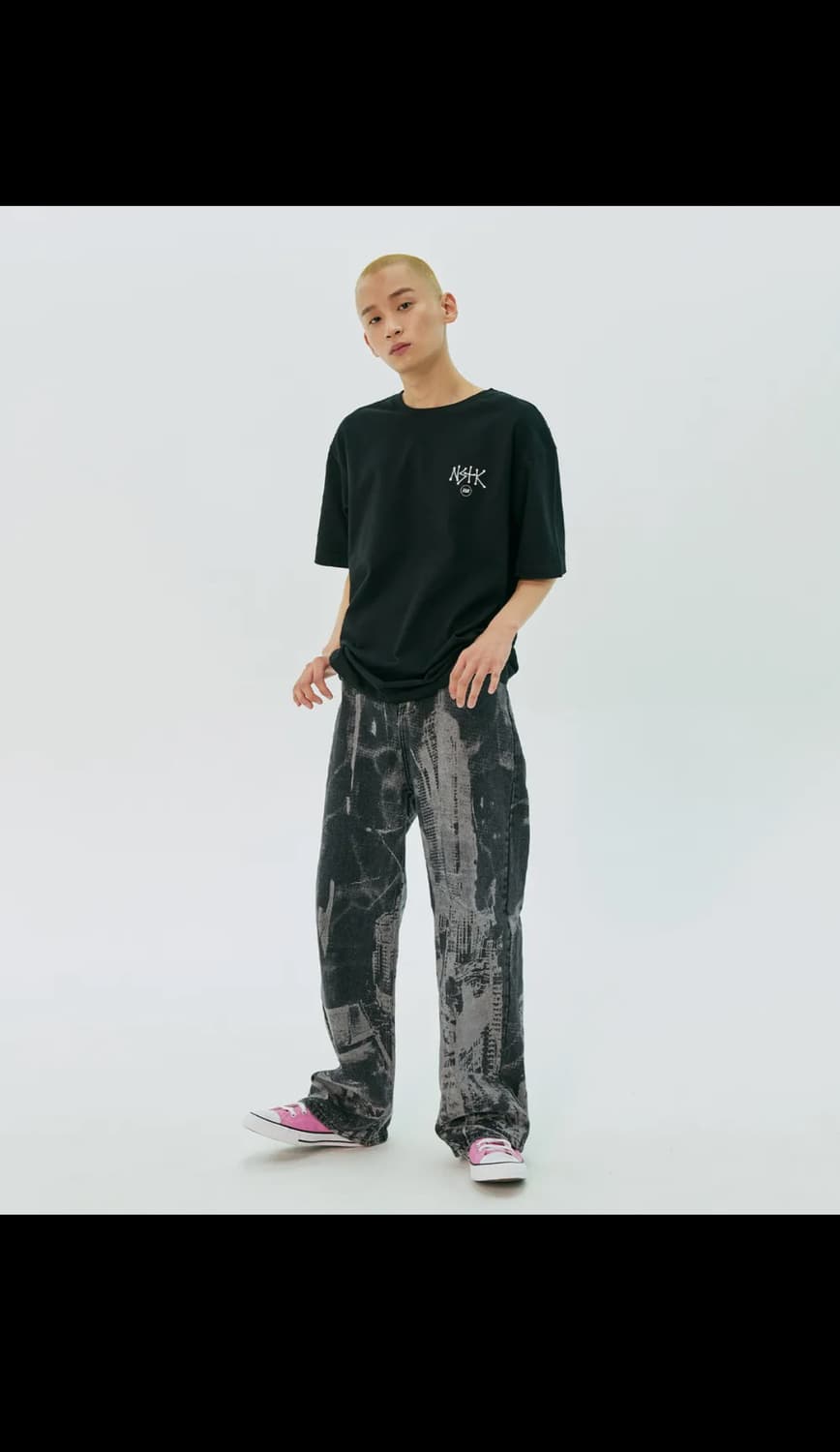 네스티킥 시티스케이프 데님팬츠 블랙 M 상품이미지1
